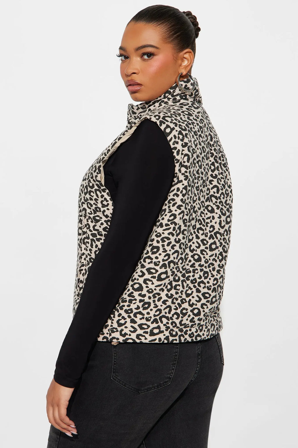 Lana Leopard Puffer Vest - Leopard 