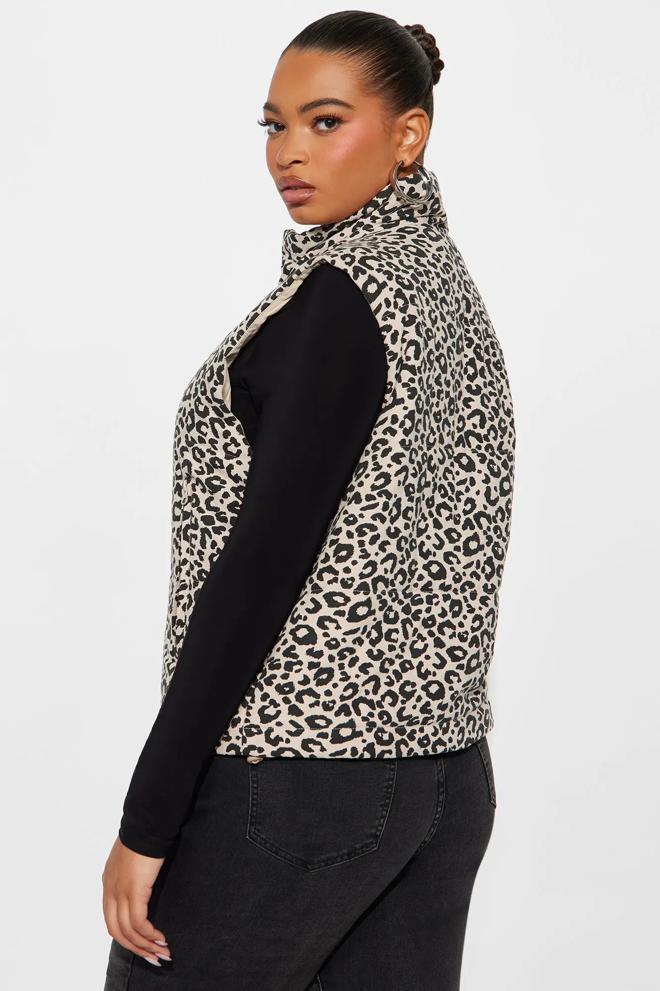 Lana Leopard Puffer Vest - Leopard 