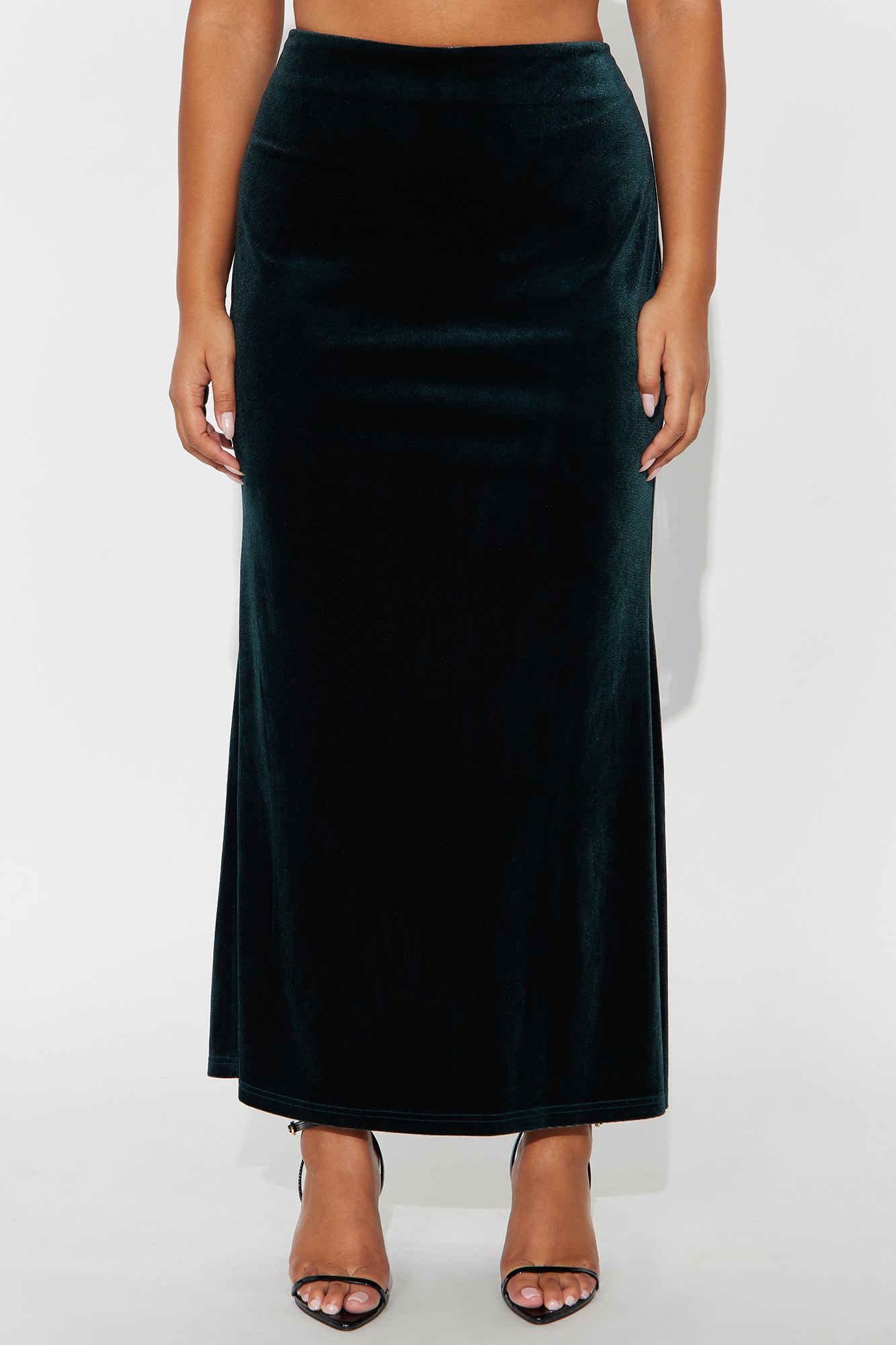 Ramona Velvet Mermaid Maxi Skirt - Emerald 
