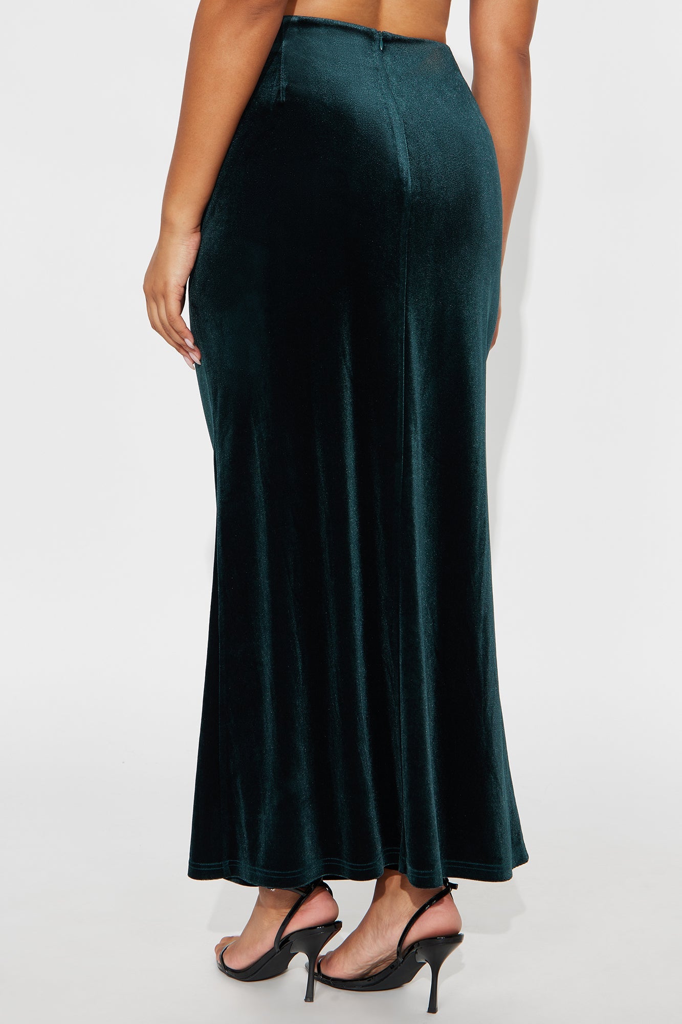 Ramona Velvet Mermaid Maxi Skirt - Emerald 