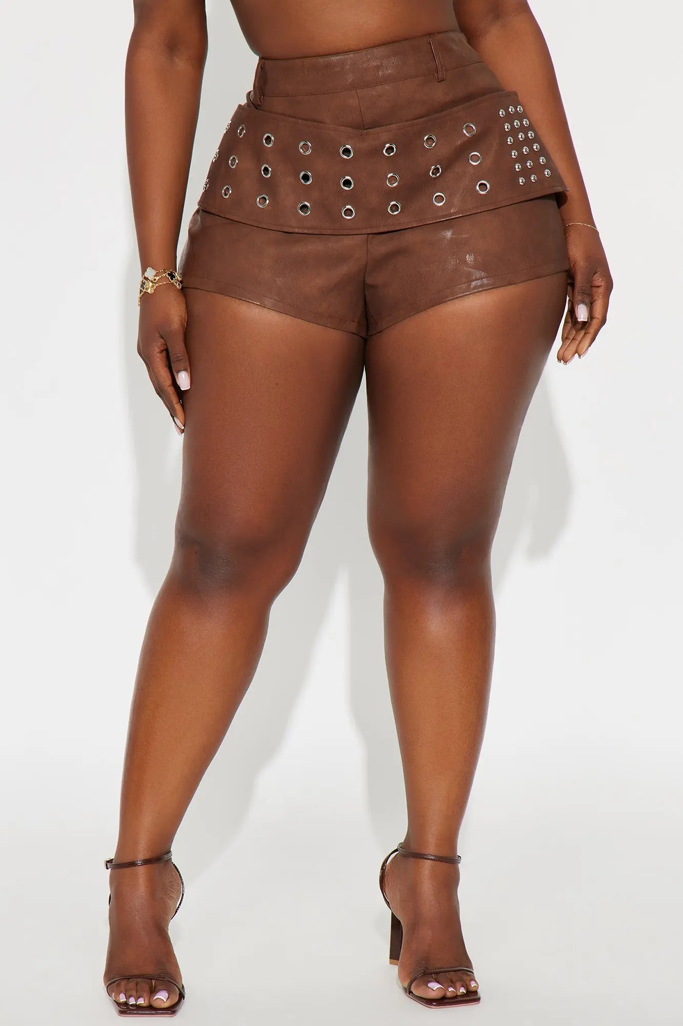 Your Worst Nightmare Faux Leather Micro Short - Brown 