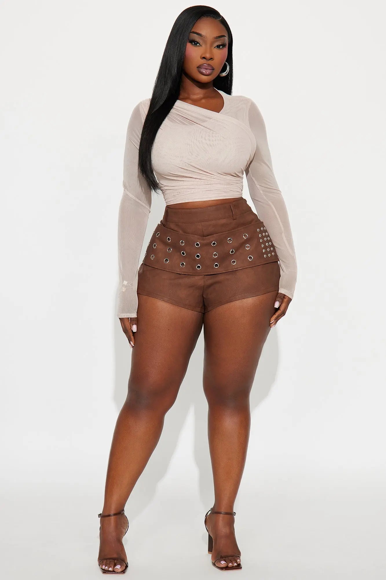 Your Worst Nightmare Faux Leather Micro Short - Brown 