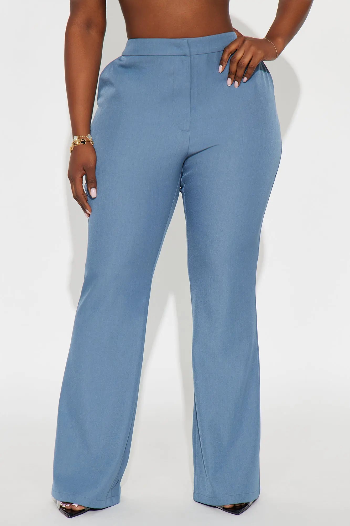 Breaking Even Flare Trouser - Slate Blue 
