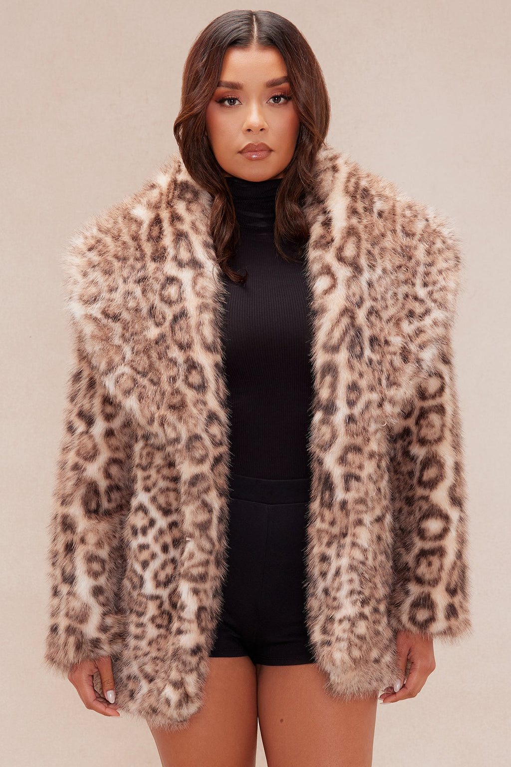 Bianca Leopard Faux Fur Jacket - Leopard