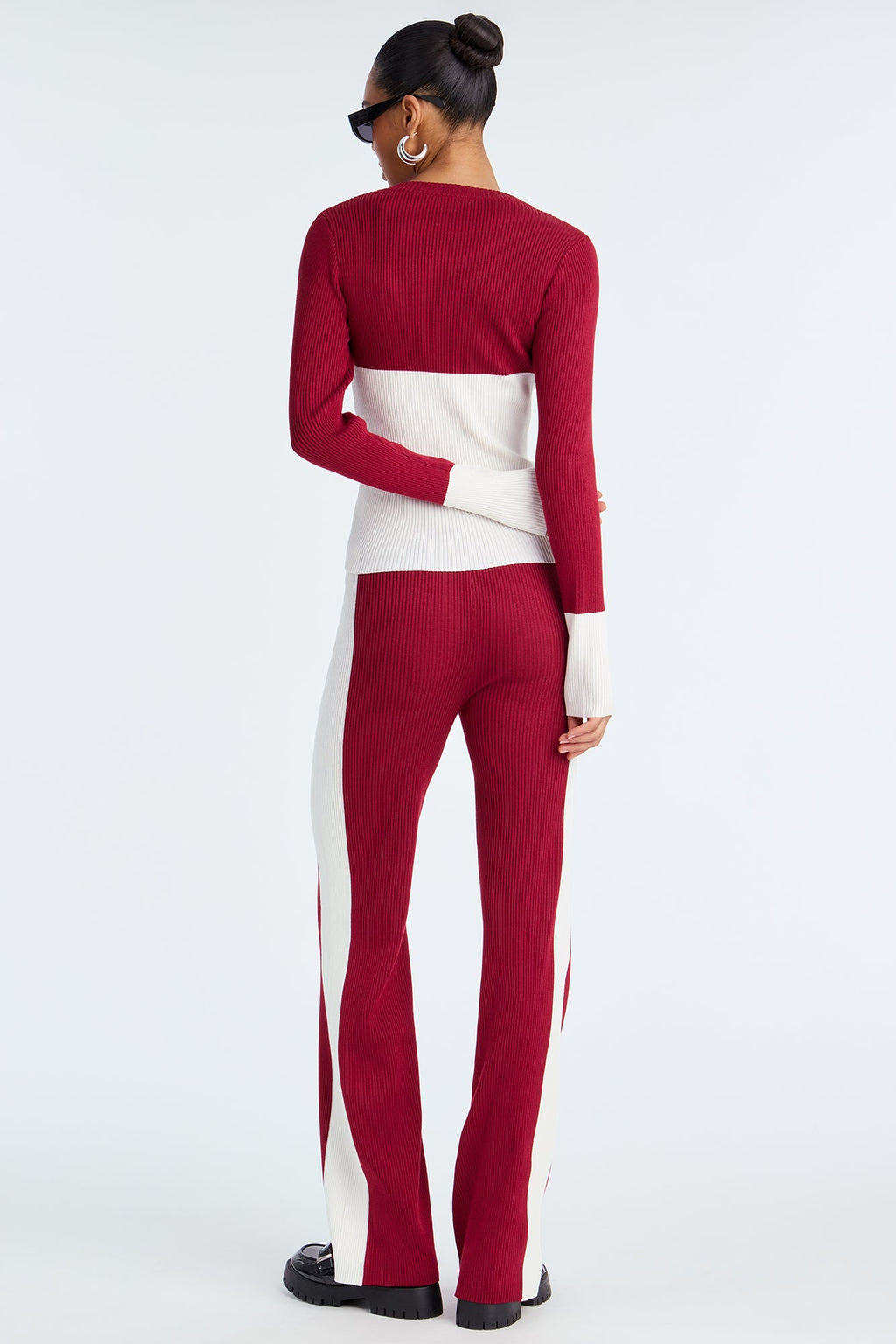 Comfort Essential Sweater Pant Set - Burgundy