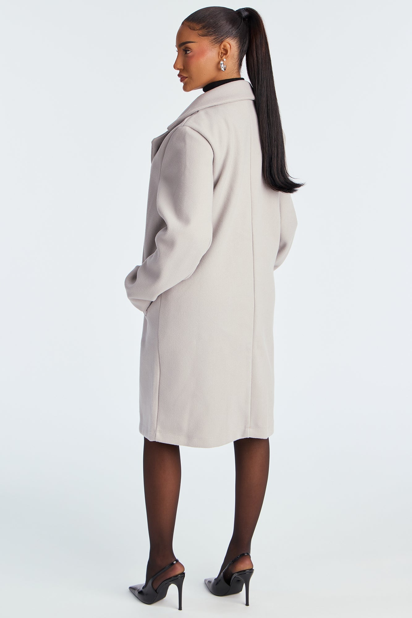 Hit The Town Button Up Coat - Grey