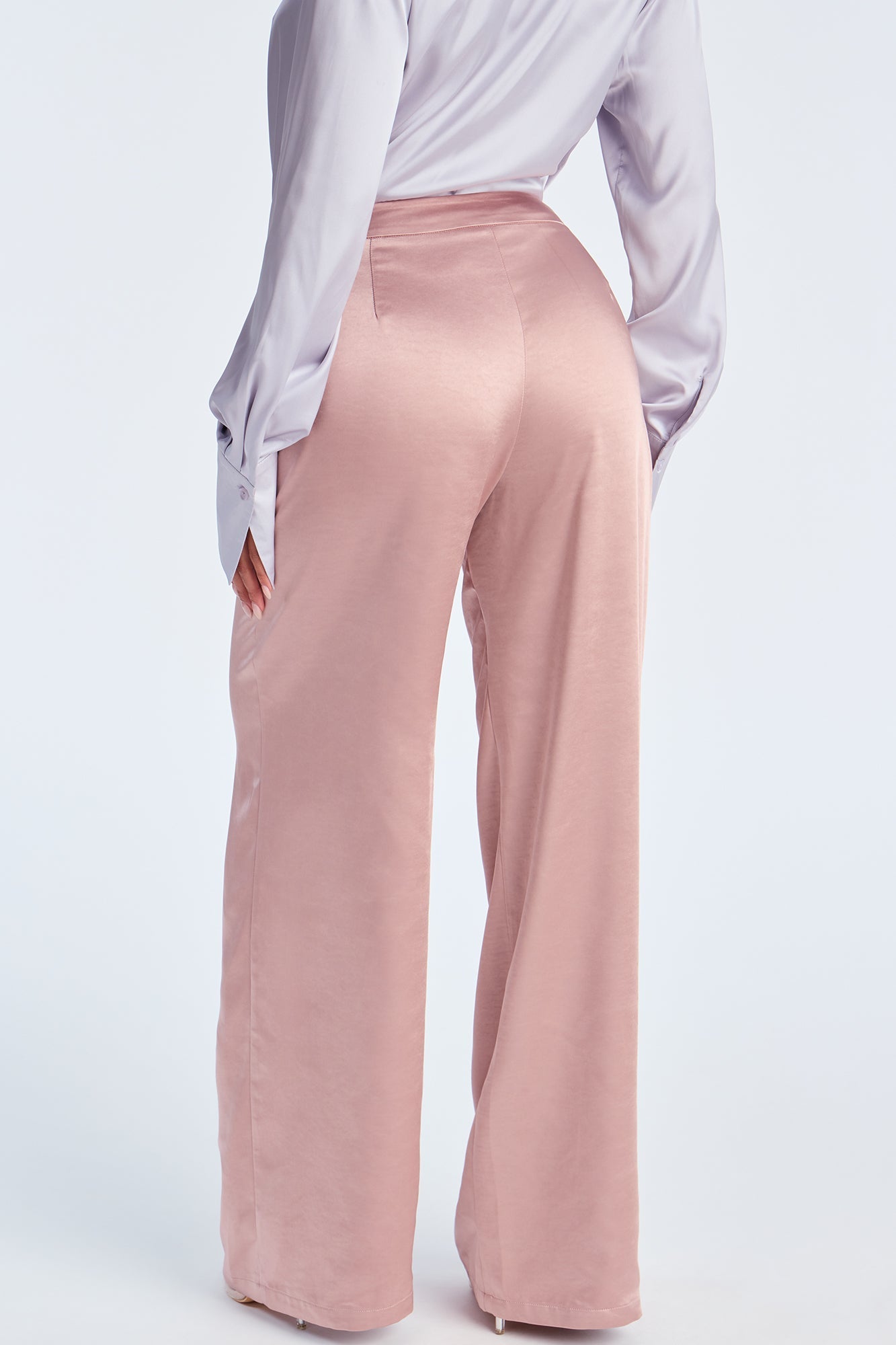 Main Topic Low Rise Wide Leg Satin Pant 33 - Mauve 