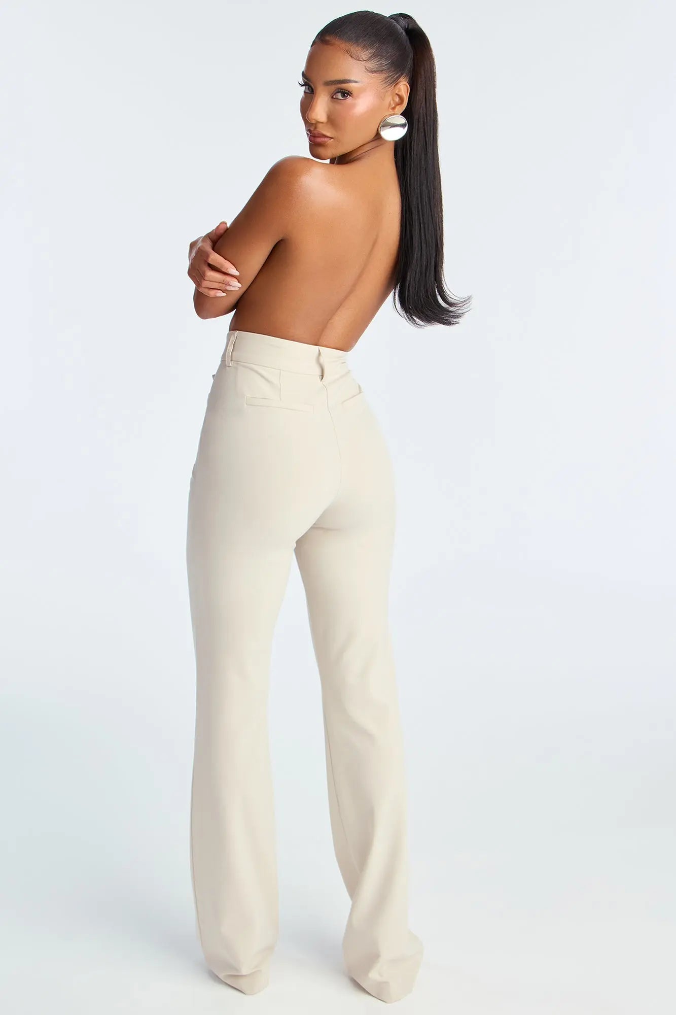 Tall Tasha Dressy High Rise Pants - Oatmeal 