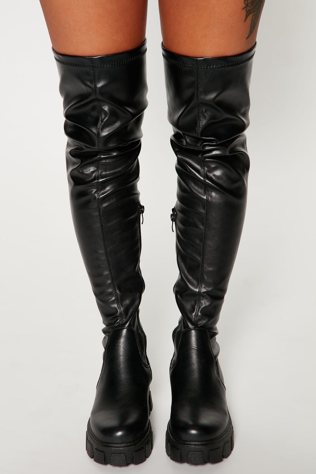 Play It Off Over The Knee Boots - Black