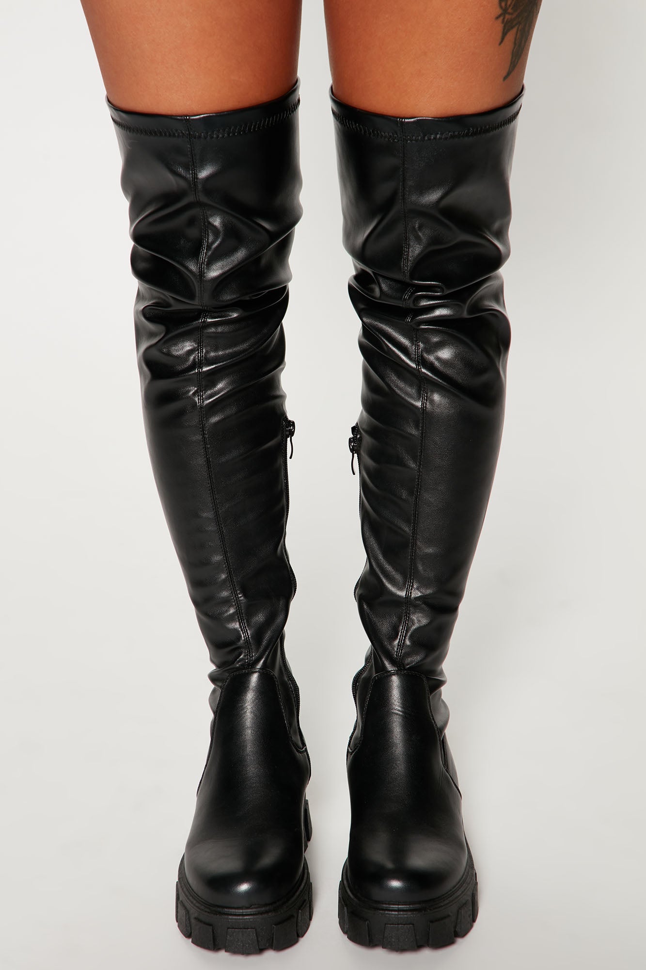 Play It Off Over The Knee Boots - Black