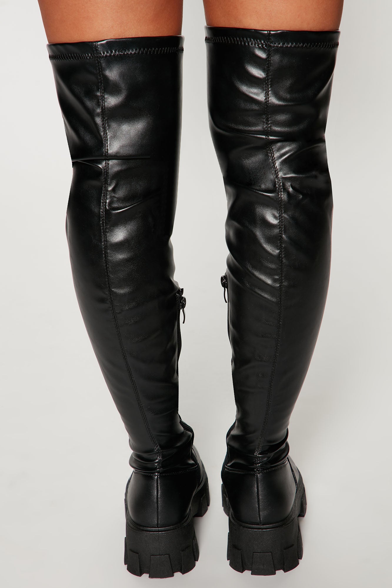 Play It Off Over The Knee Boots - Black
