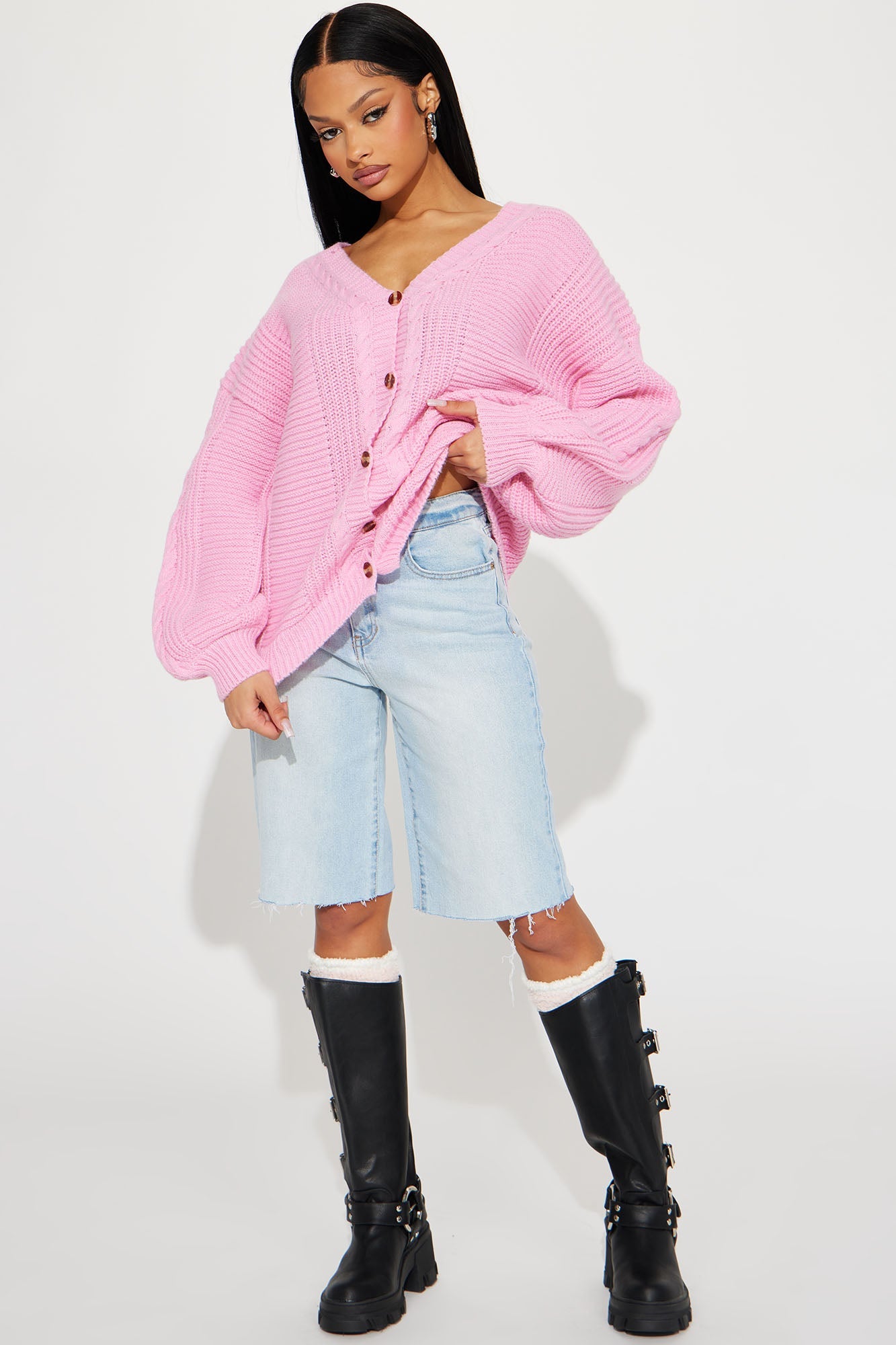 Couch Convo Cardigan - Pink
