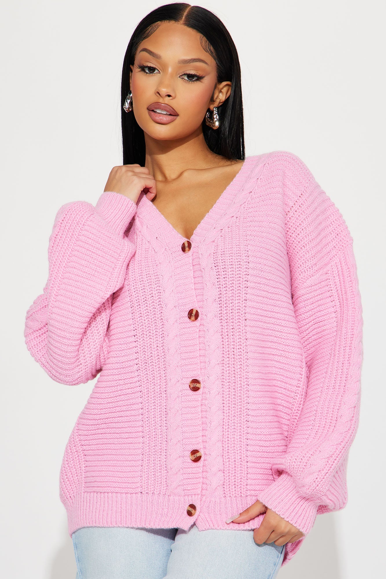 Couch Convo Cardigan - Pink