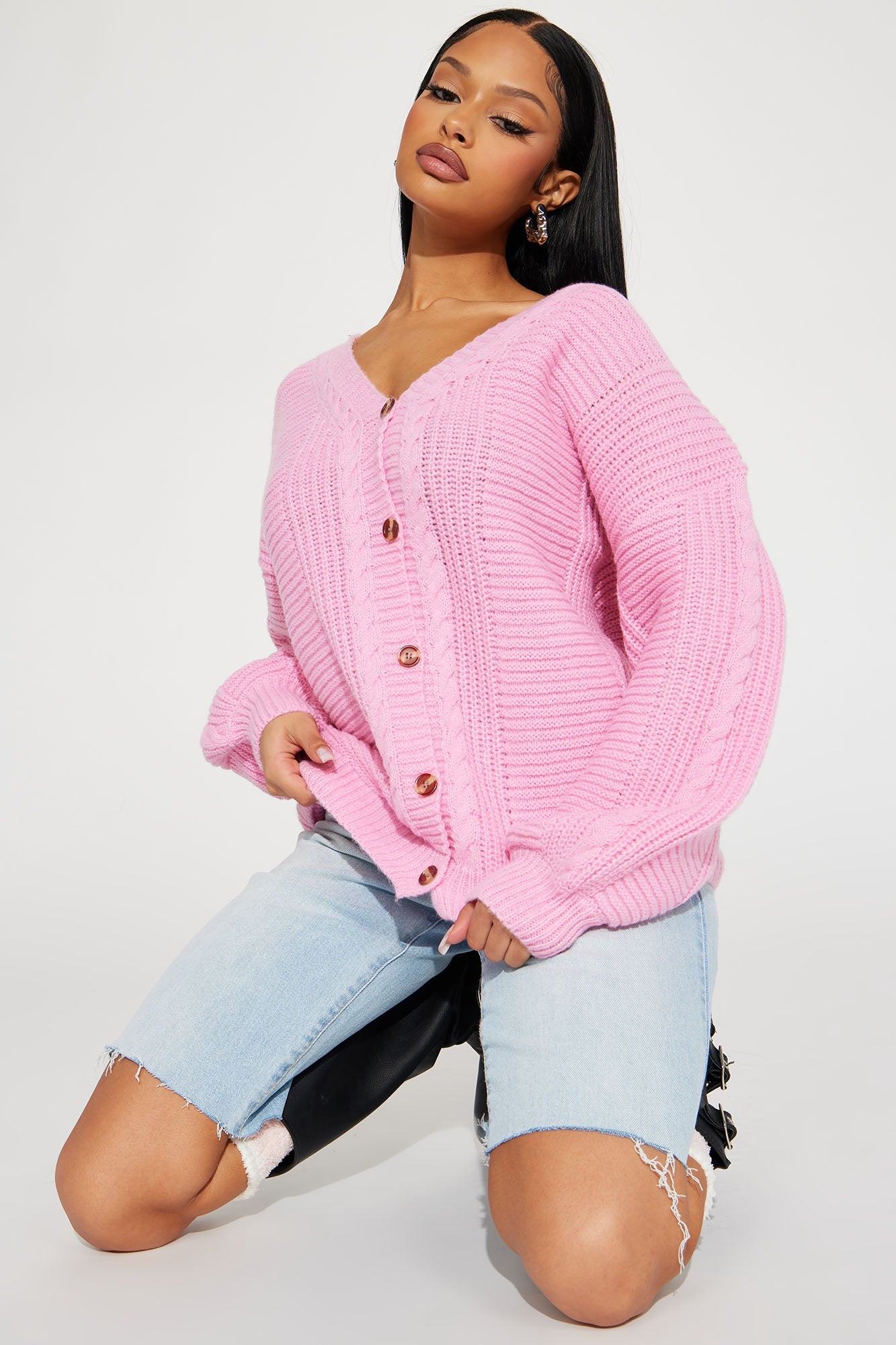 Couch Convo Cardigan - Pink