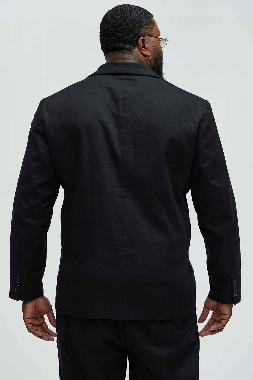 Travis Solid Texture Blazer - Black