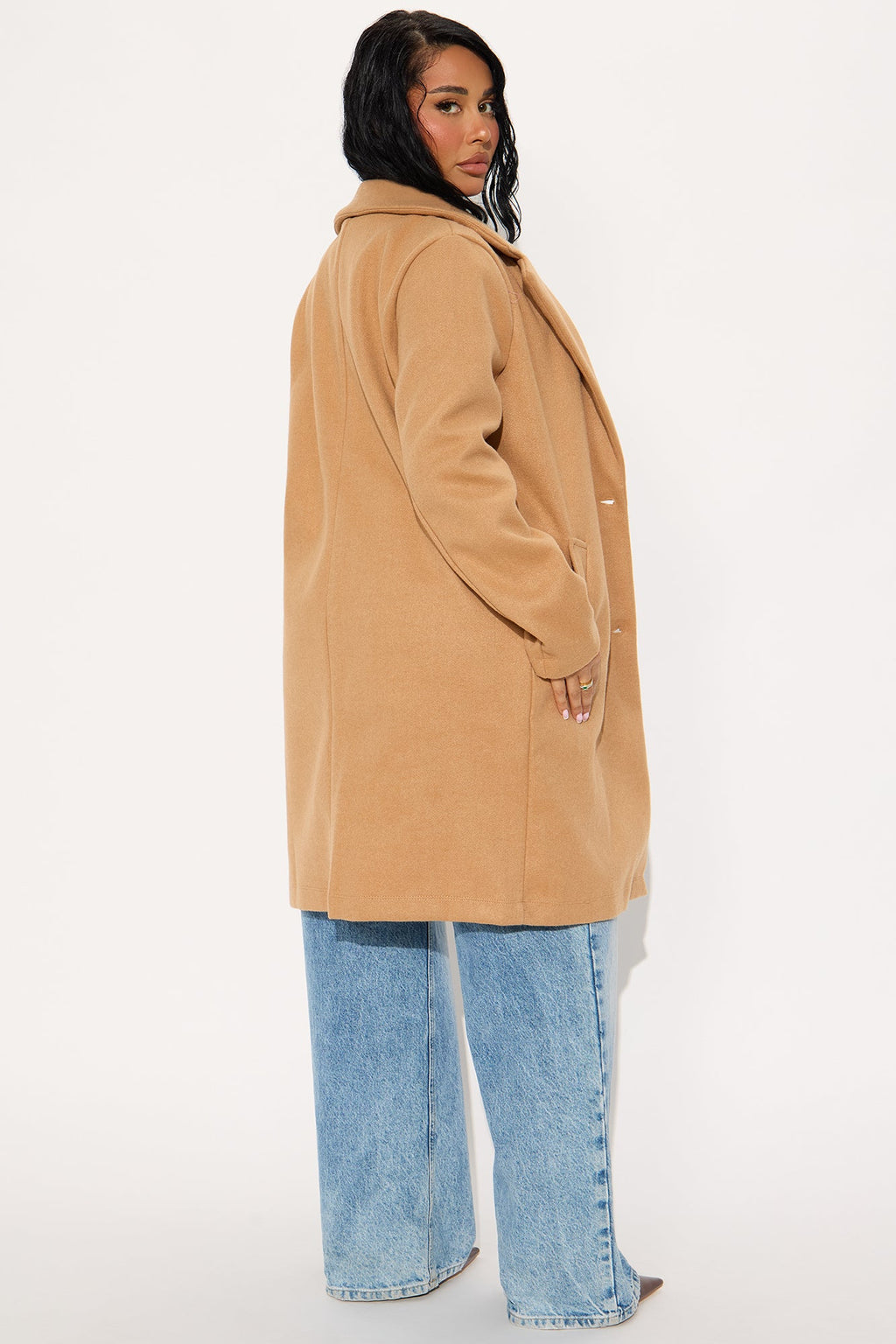 Hit The Town Button Up Coat - Camel