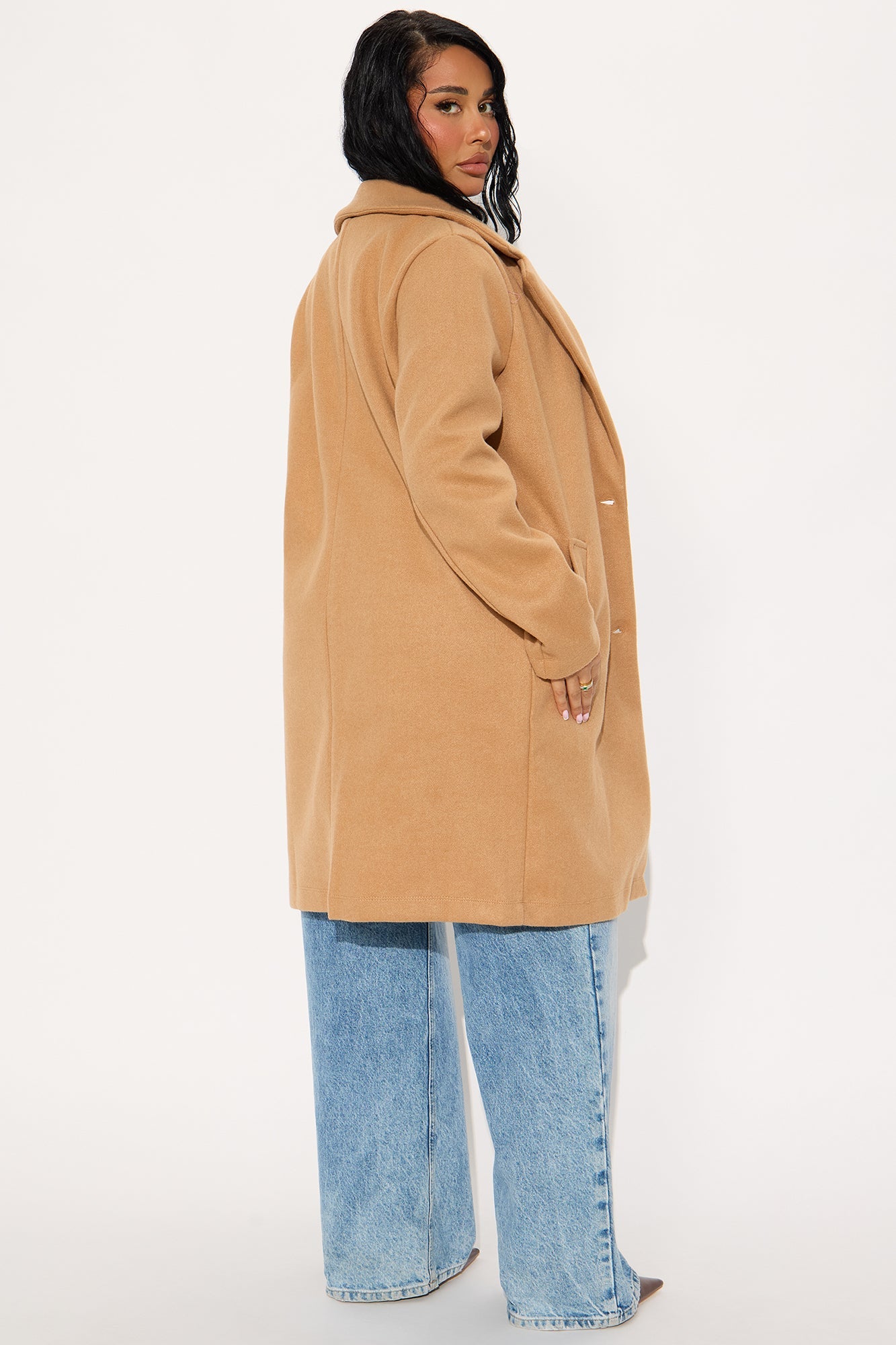 Hit The Town Button Up Coat - Camel