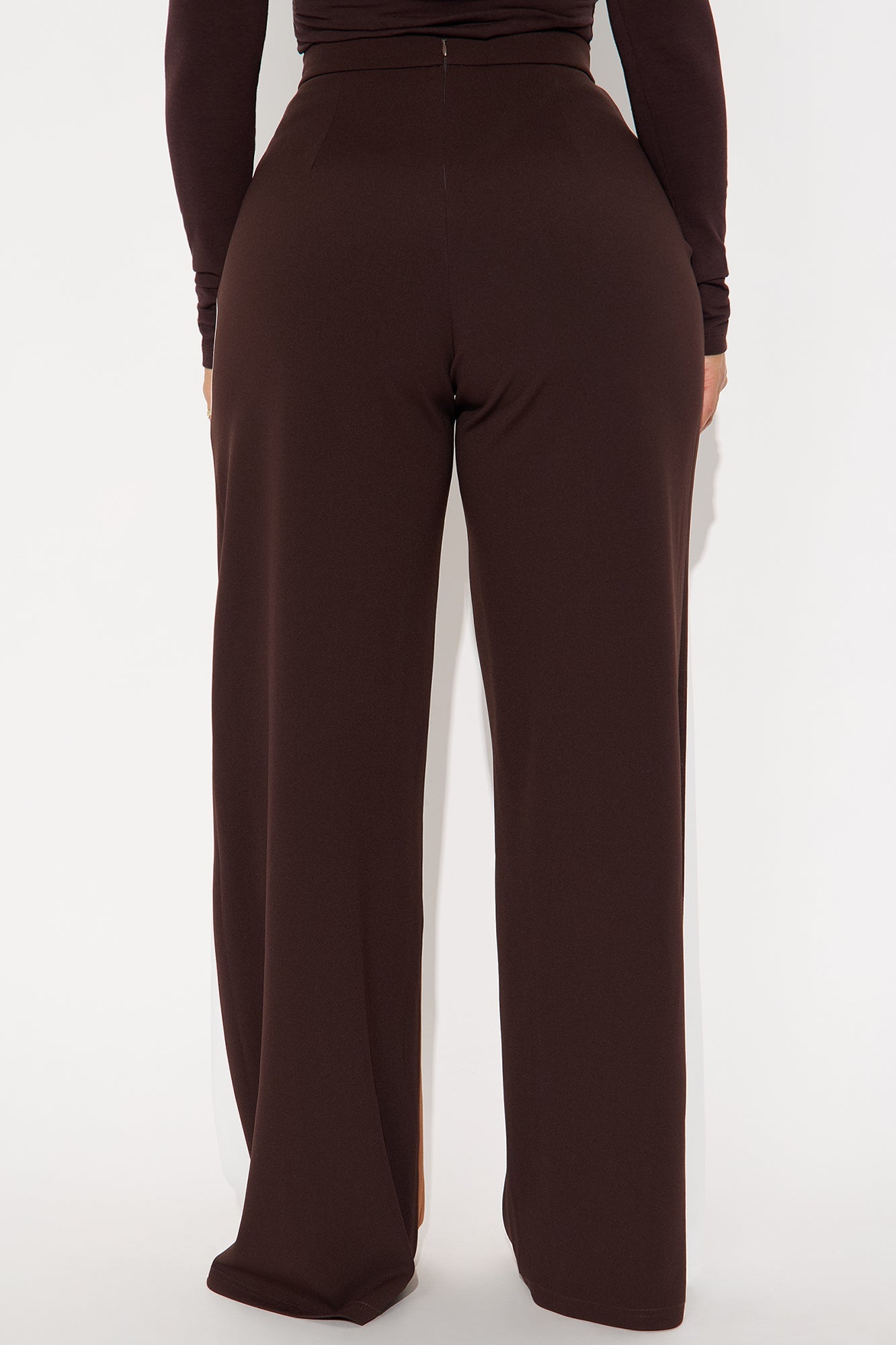 Nellie Colorblock Wide Leg Trouser Pant 33 - Brown/combo 