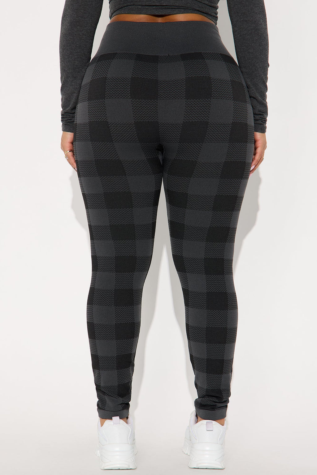Cut The Noise Plaid Fleece Legging 28″ - Grey/combo