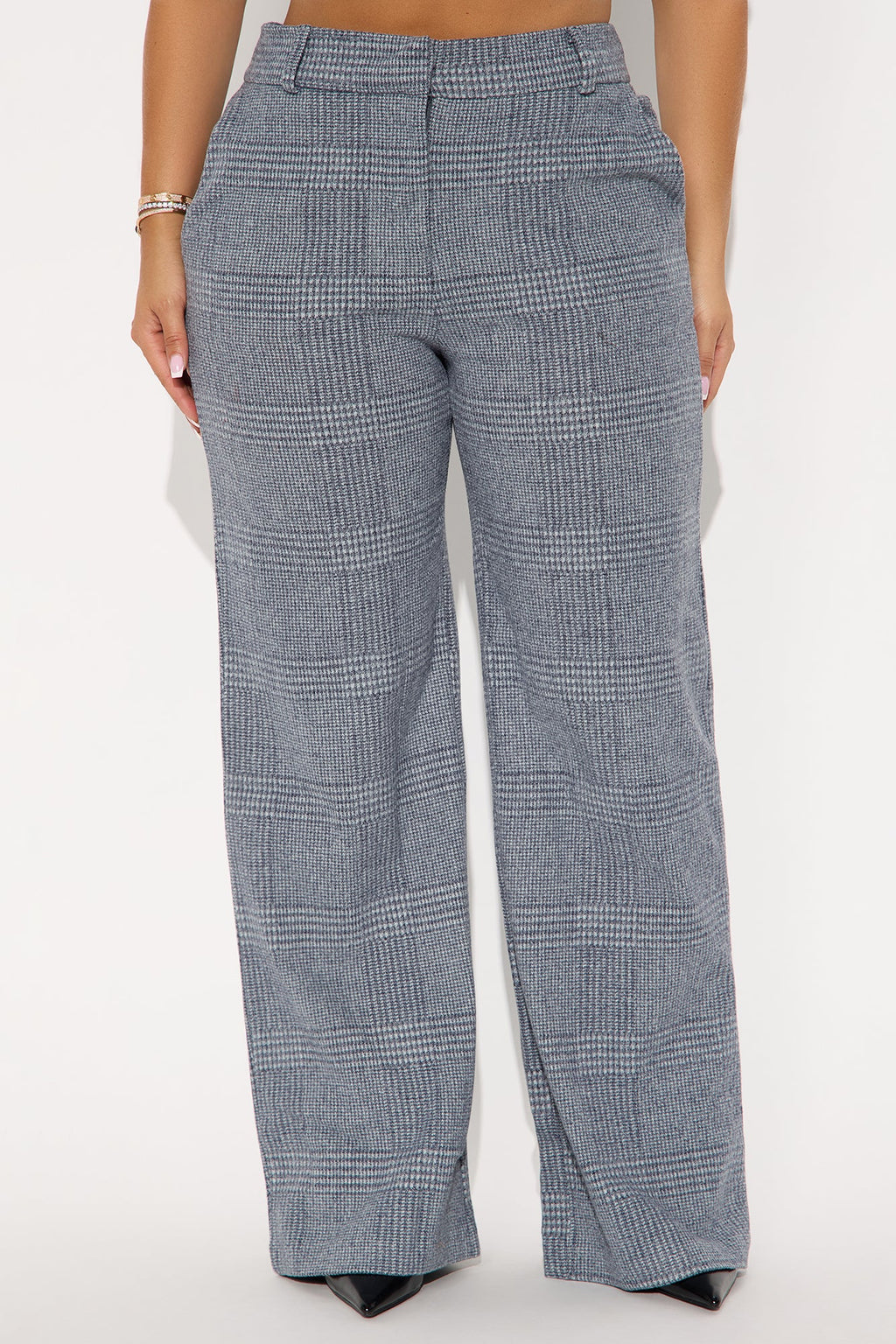 Ameli Wide Leg Plaid Pant 31 - Denim 