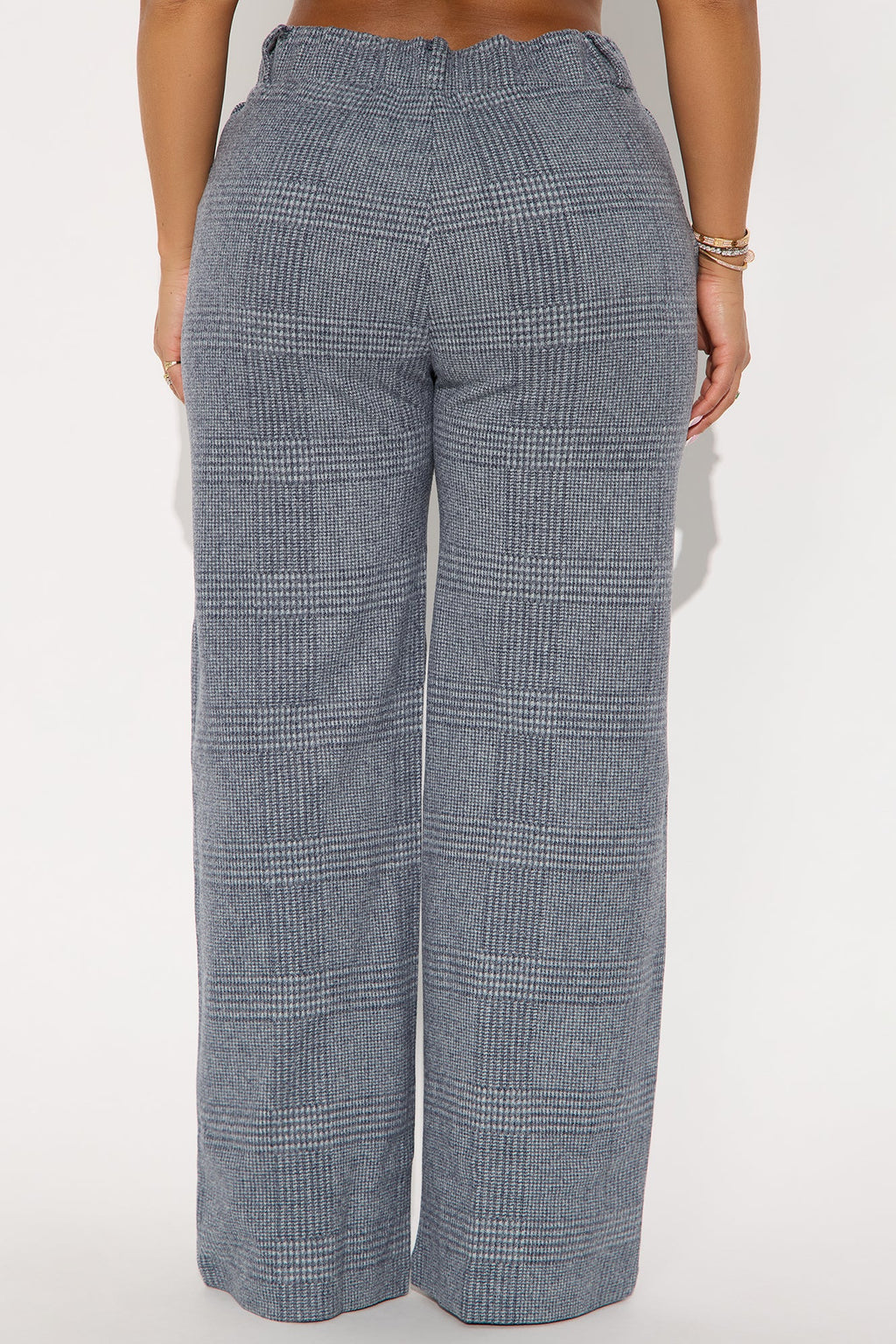 Ameli Wide Leg Plaid Pant 31 - Denim 