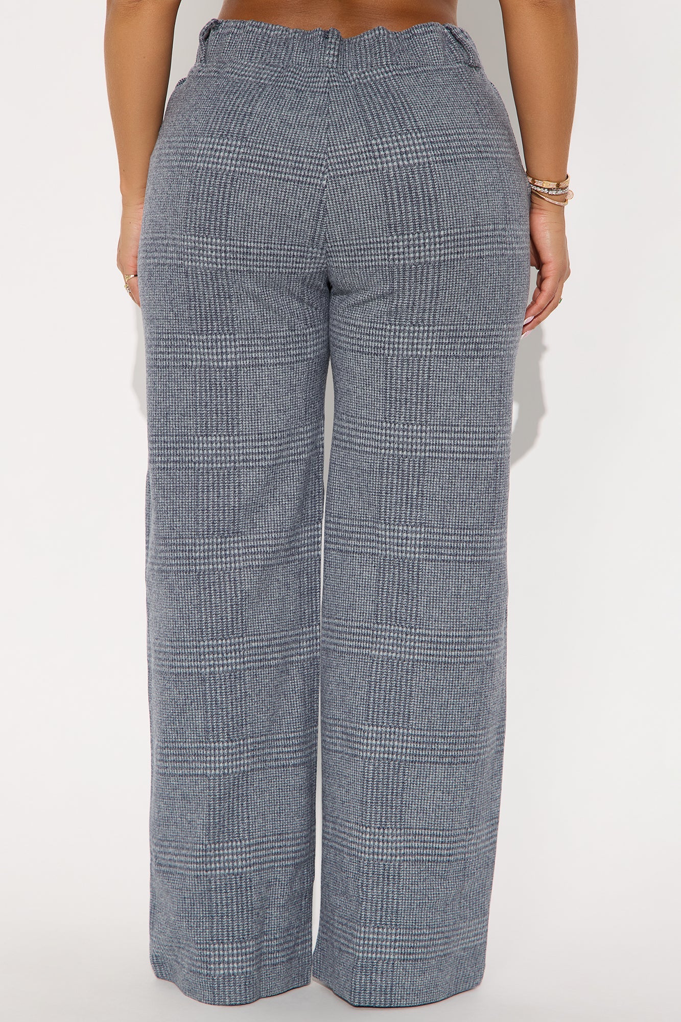 Ameli Wide Leg Plaid Pant 31 - Denim 