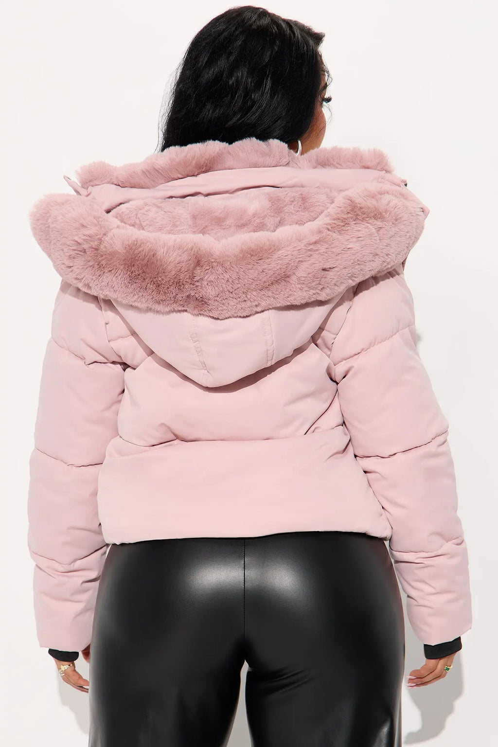 Put It On Ice Hooded Puffer Jacket - Light Pink 