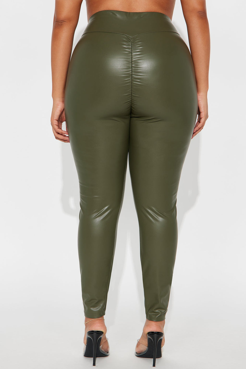 Like What You See Faux Leather Legging - Olive 