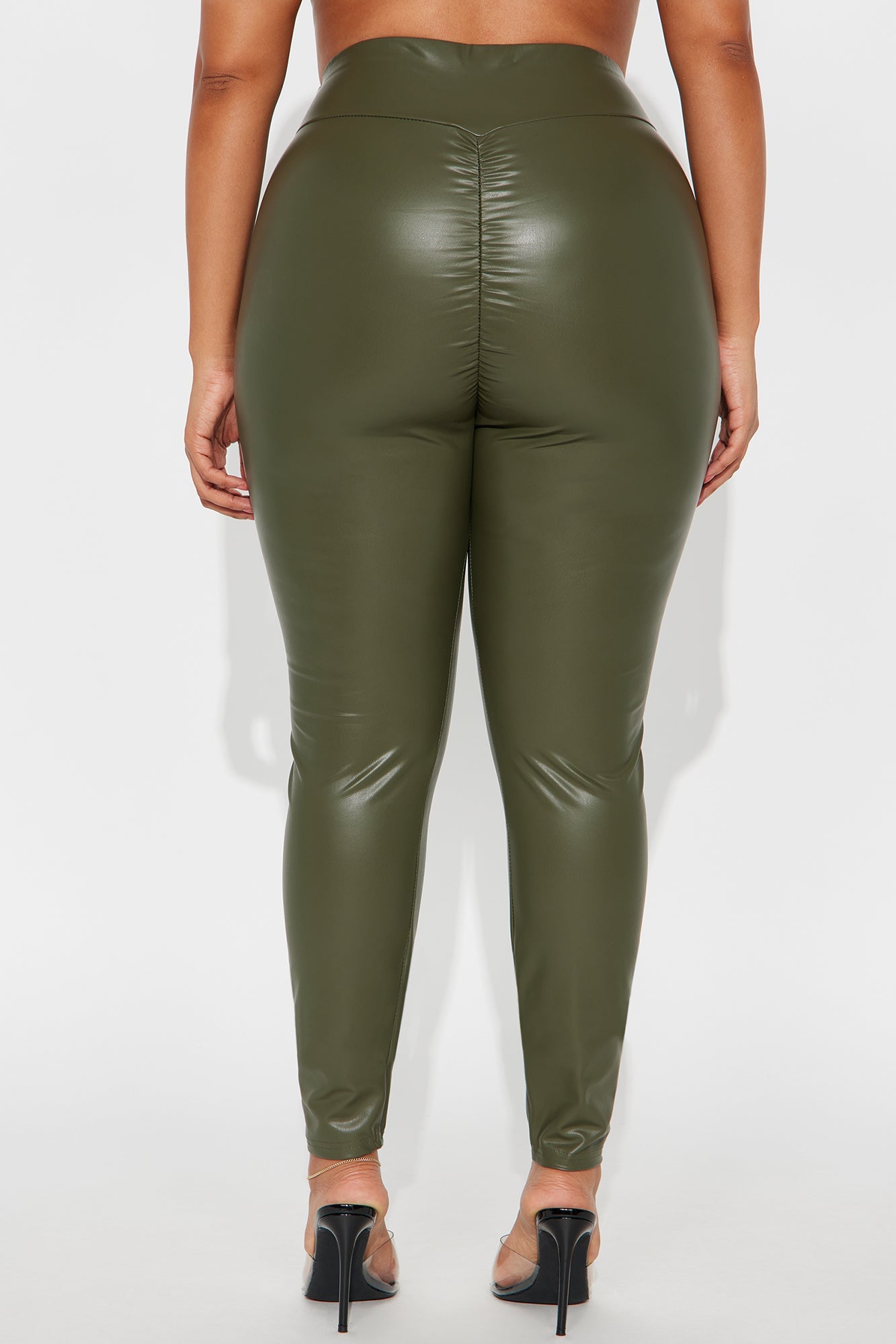 Like What You See Faux Leather Legging - Olive 