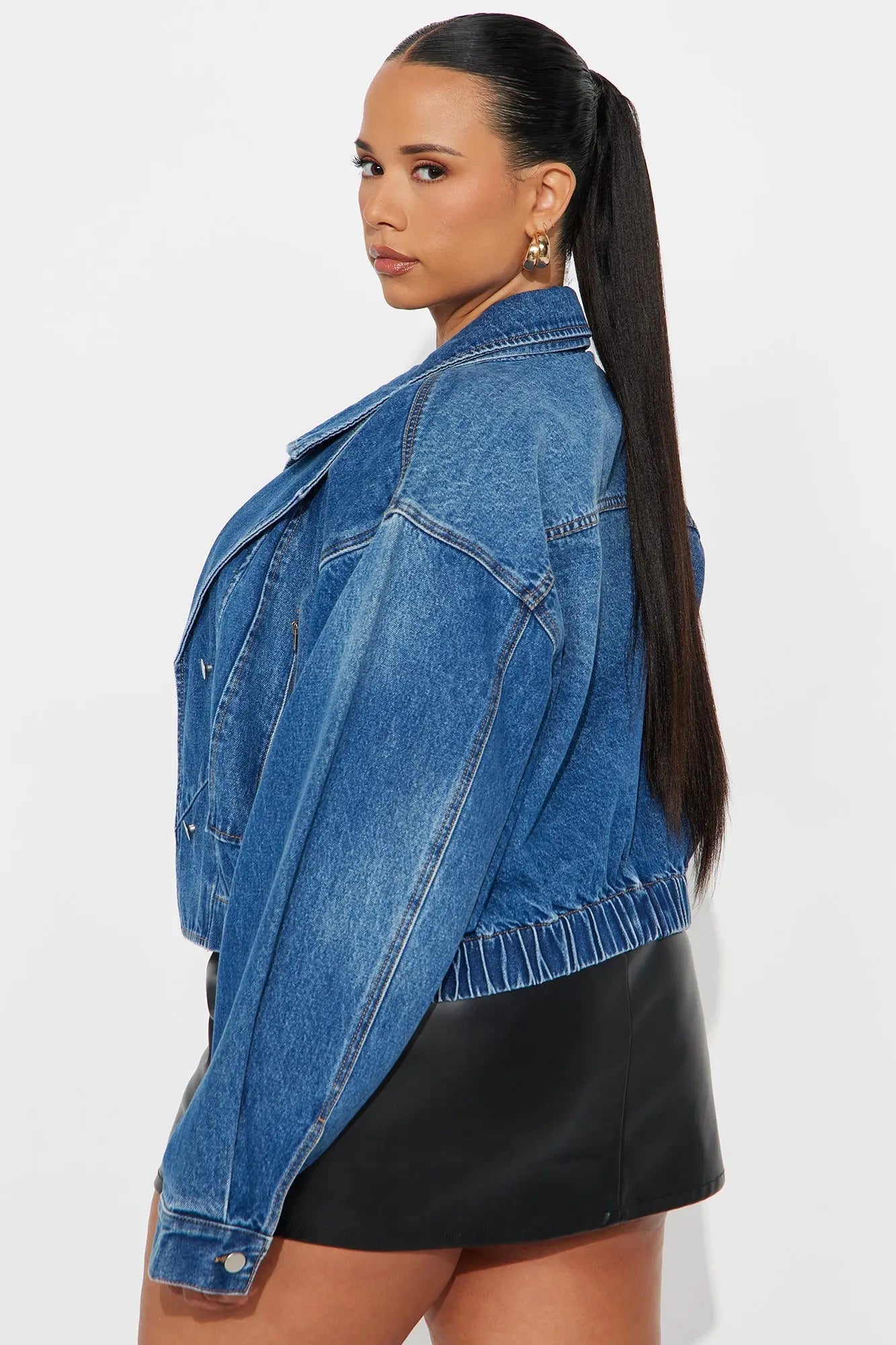 Isabel Denim Bomber Jacket - Medium Wash 