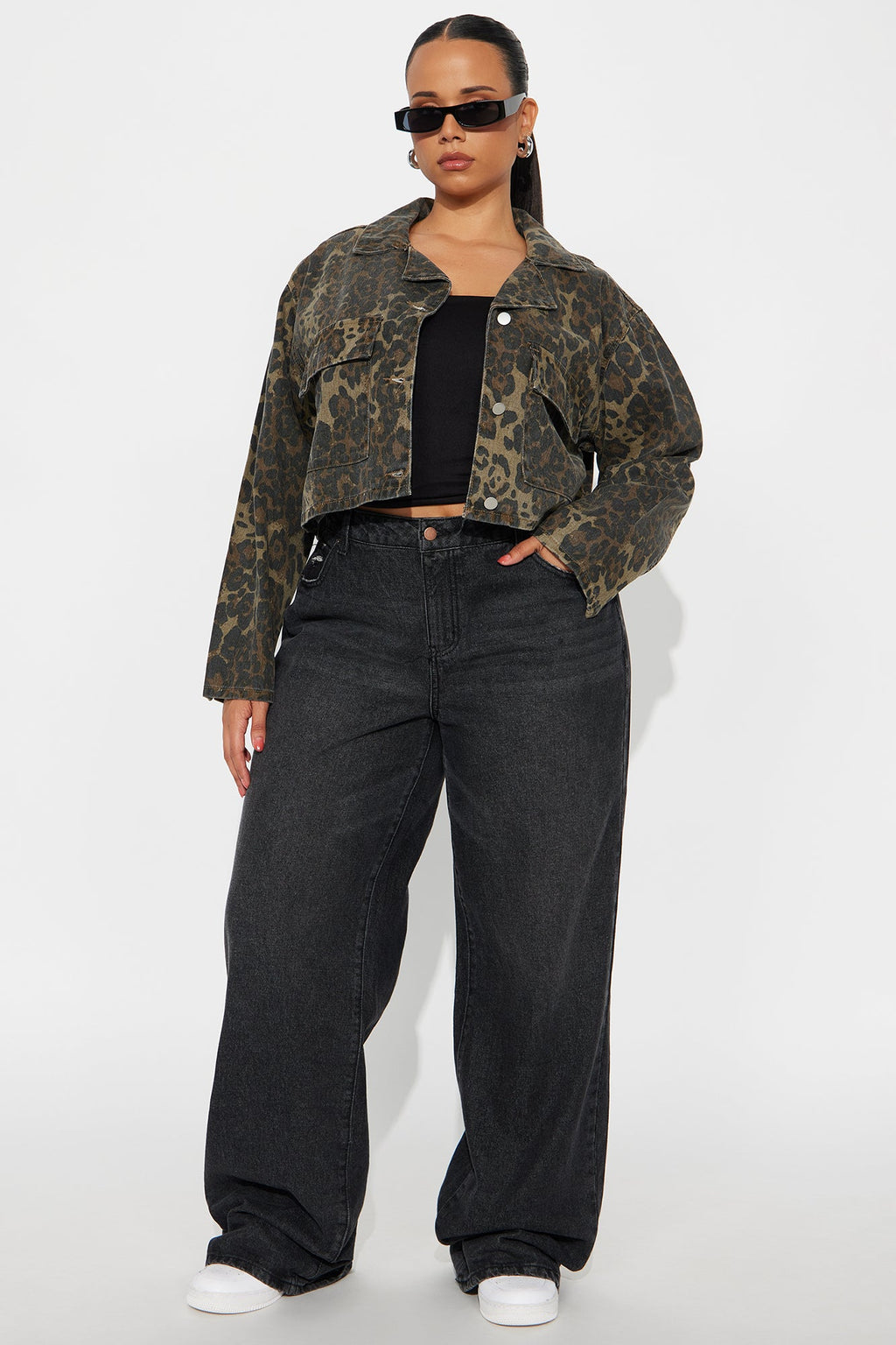 Jungle Brat Cropped Leopard Jacket - Leopard 