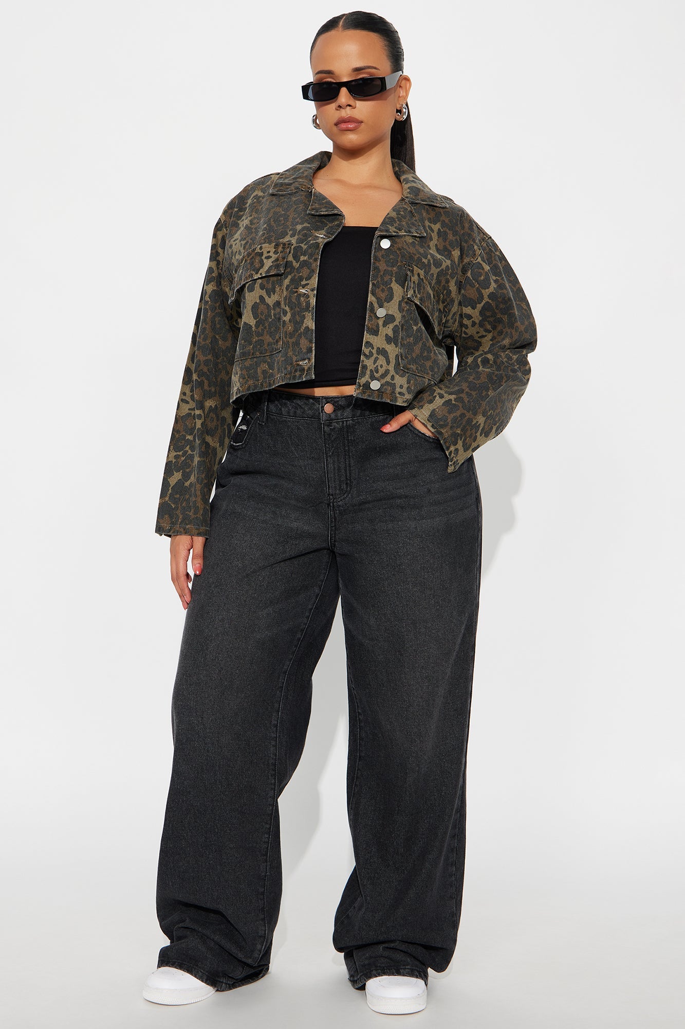 Jungle Brat Cropped Leopard Jacket - Leopard 