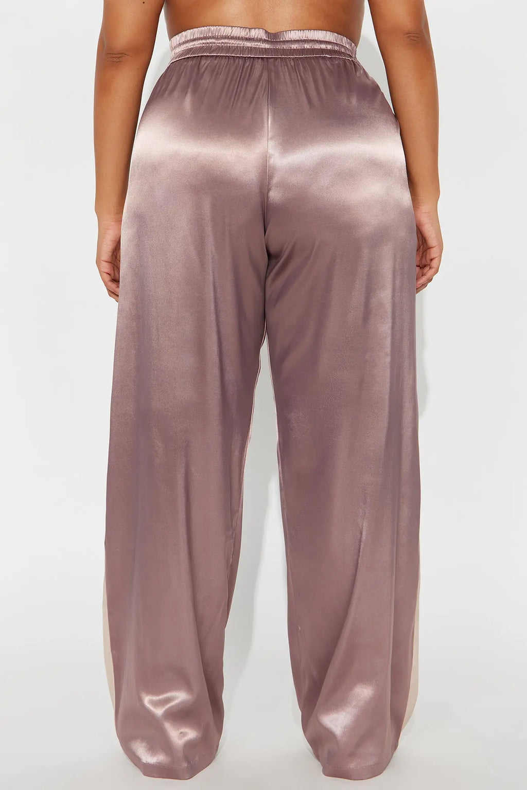 Bossed Up Satin Wide Leg Pant 33″ - Mocha/combo 