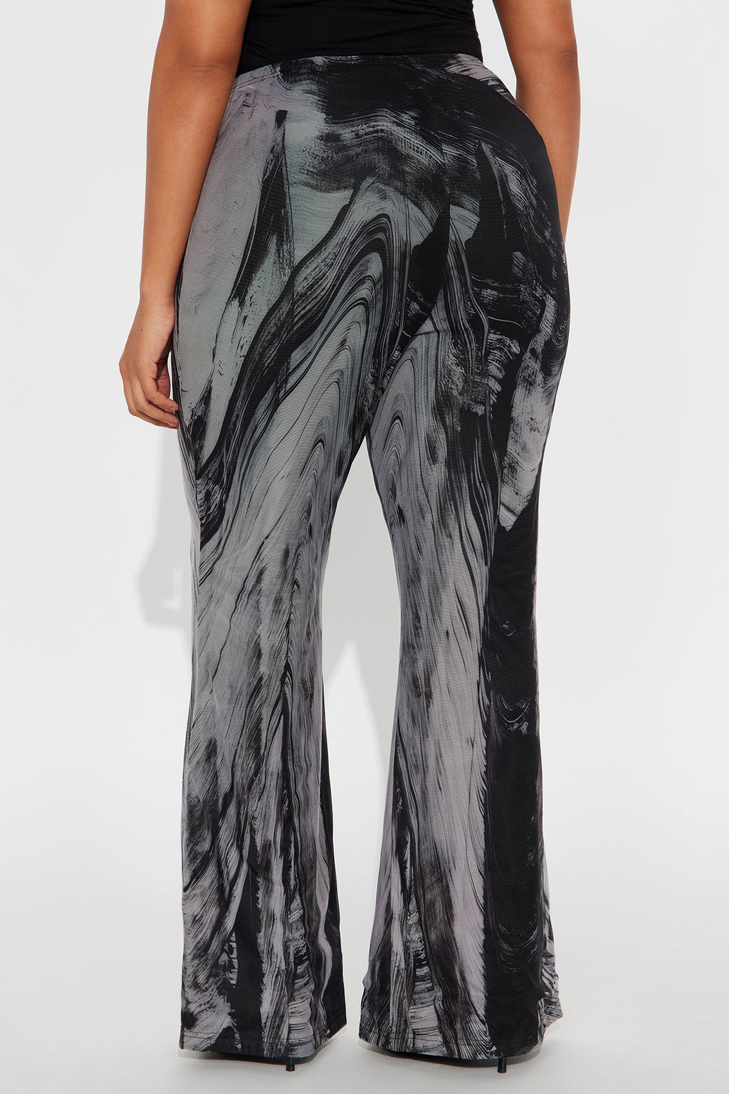 Mood Change Marbled Mesh Flare Pant 32″ - Grey/combo 
