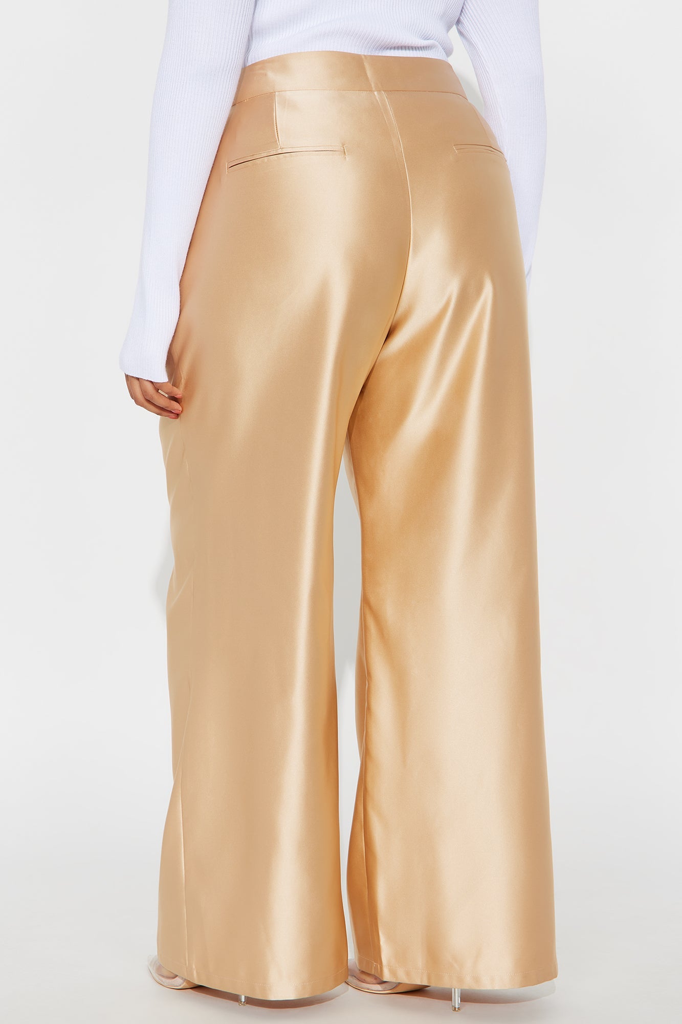 Suite Slay Satin Wide Leg Pant 32″ - Gold