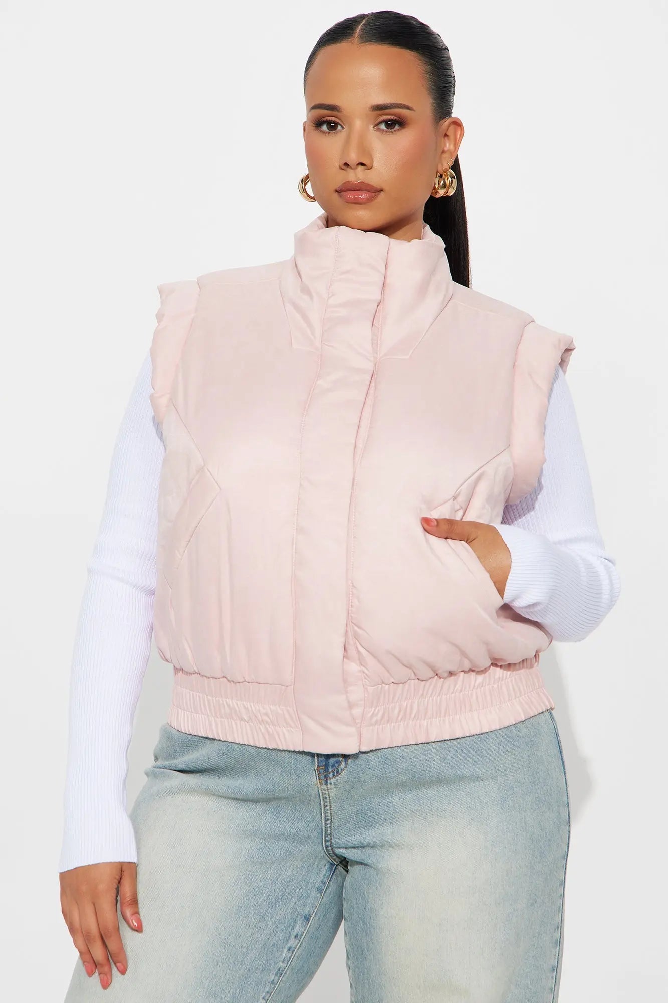 Cabin Cutie Puffer Vest - Light Pink 