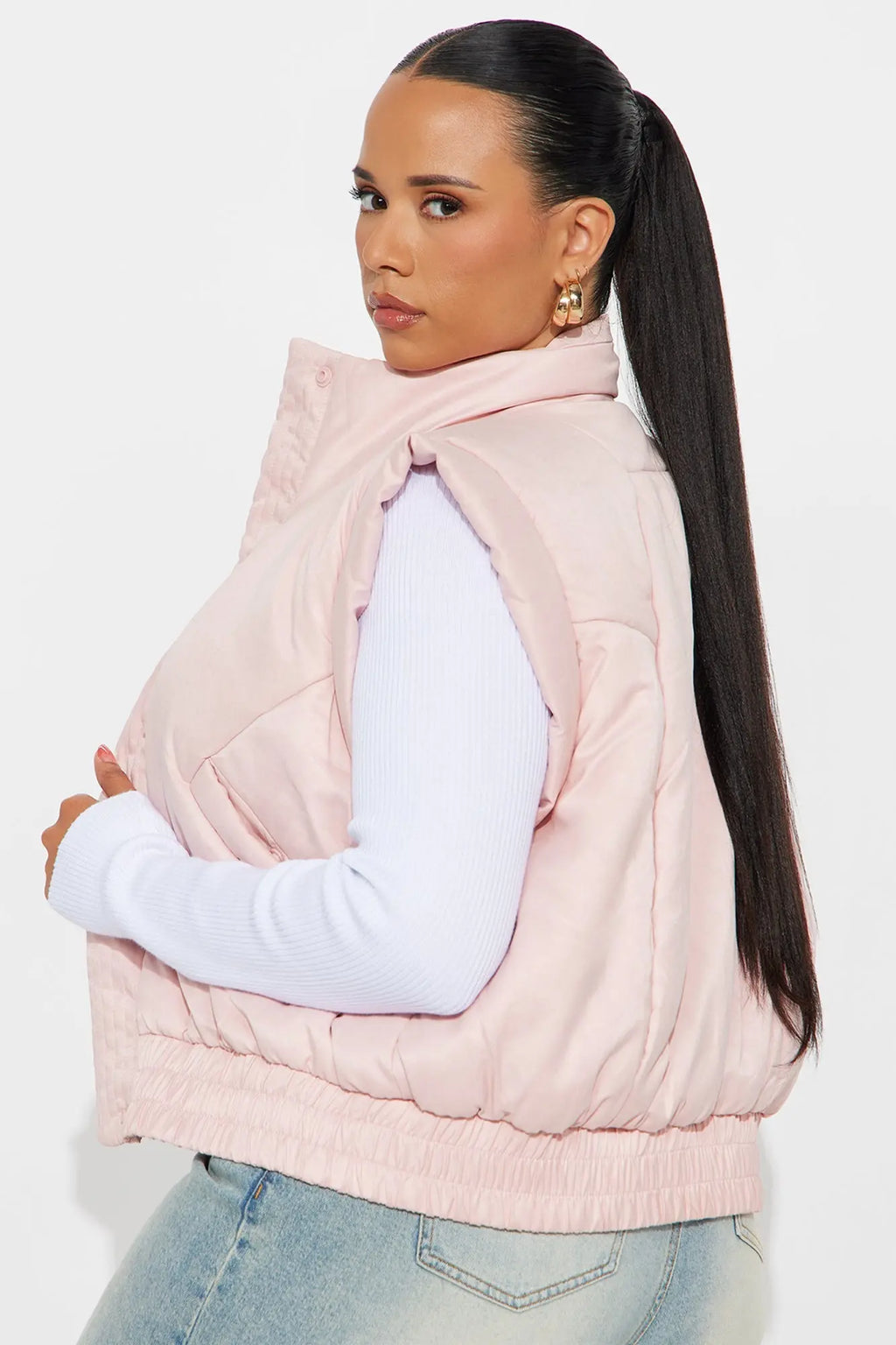 Cabin Cutie Puffer Vest - Light Pink 