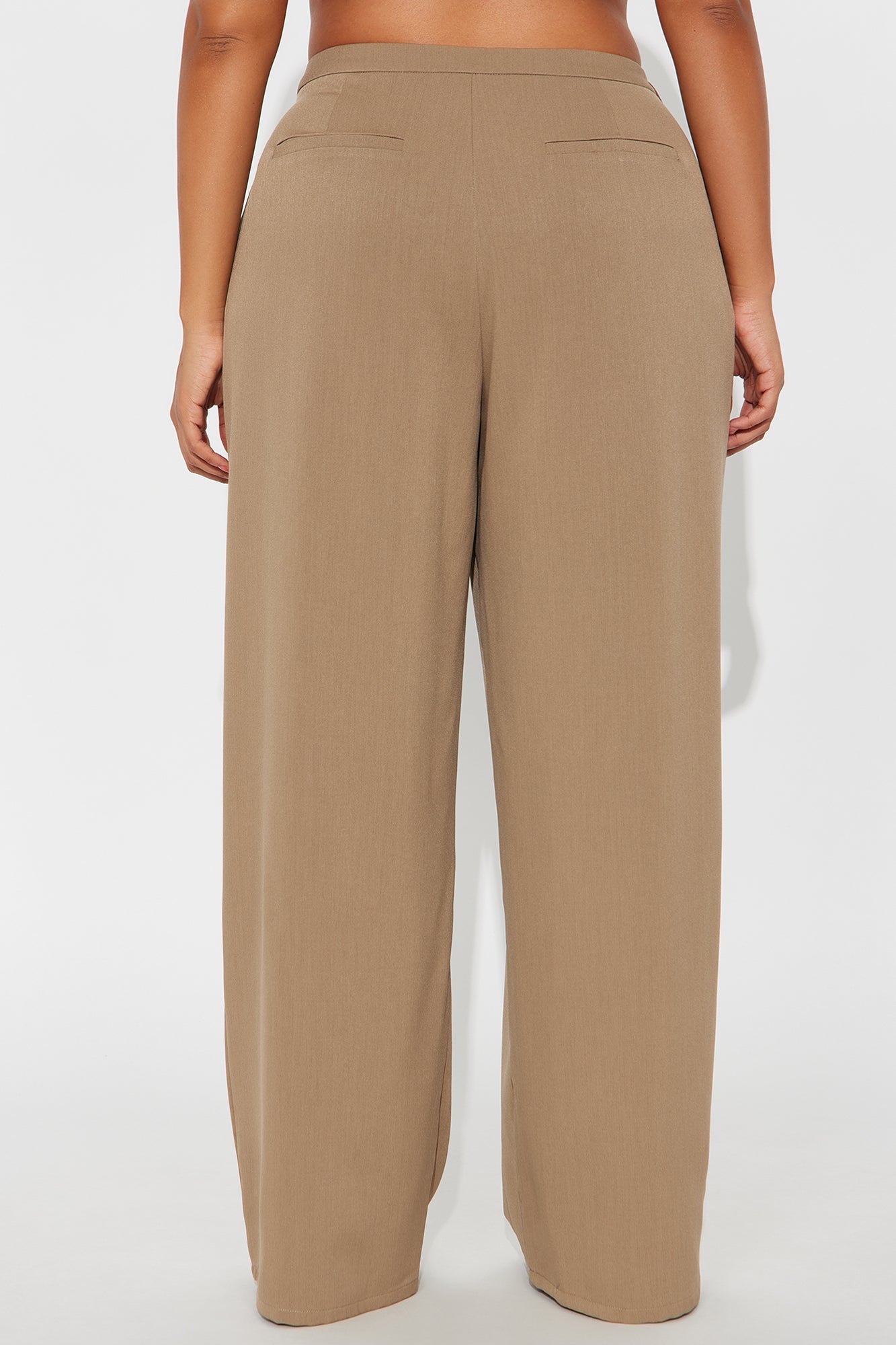 Close The Deal Wide Leg Trouser Pant 32″ - Mocha 