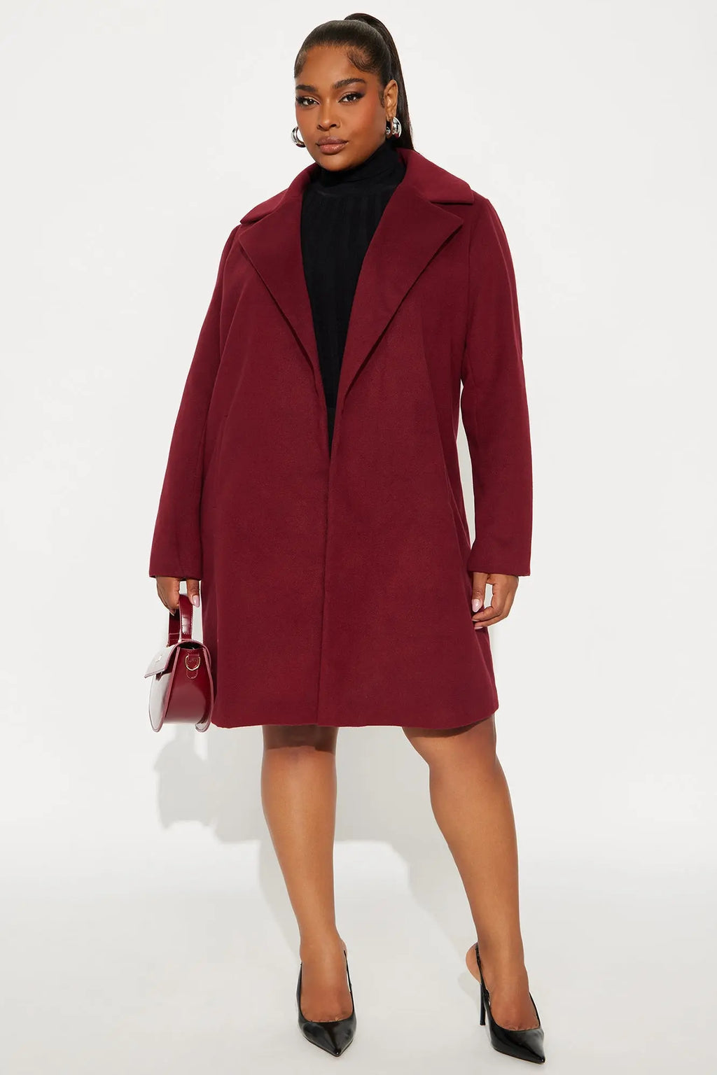 Upper East Side Coat - Burgundy 