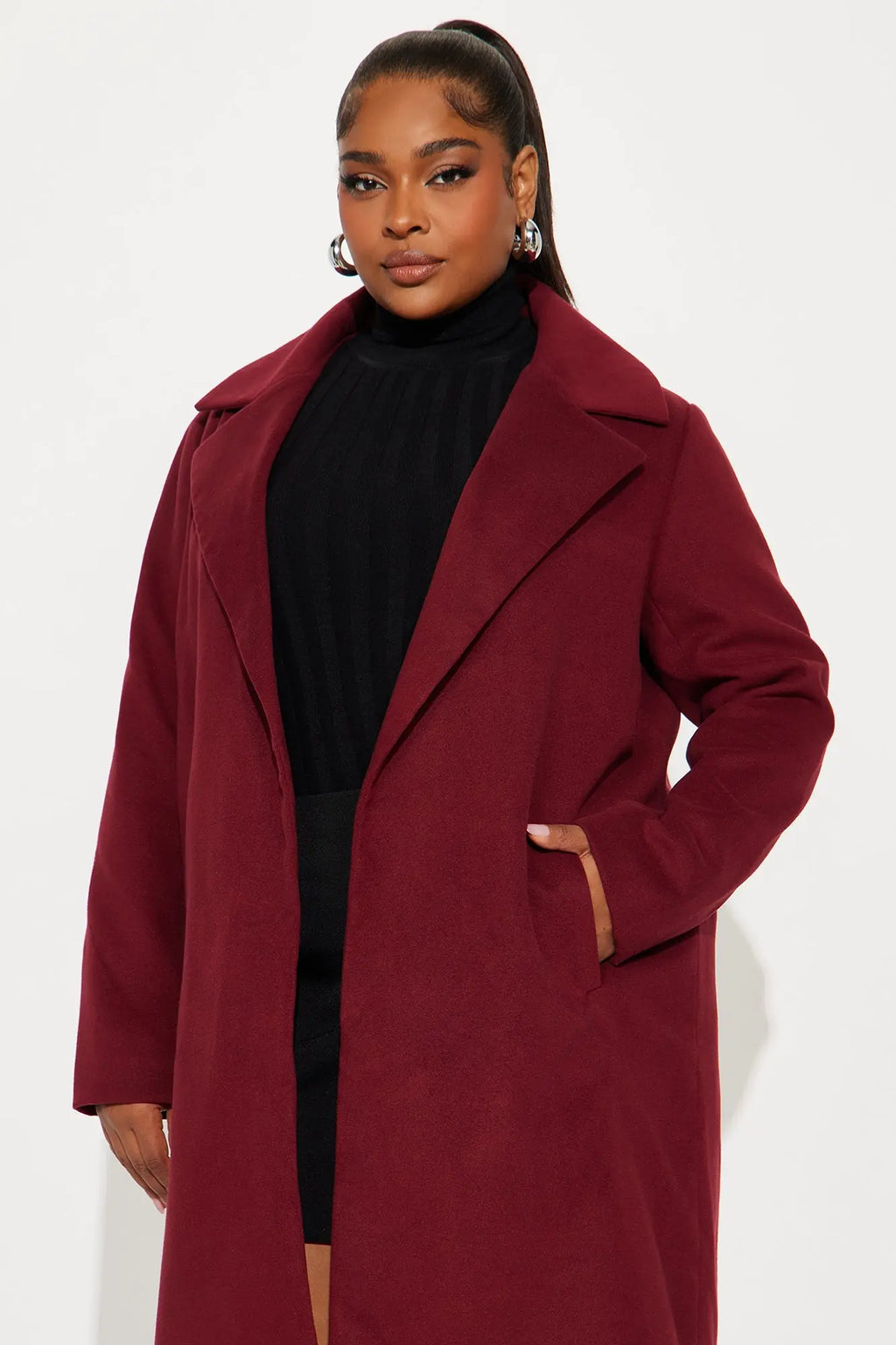 Upper East Side Coat - Burgundy 
