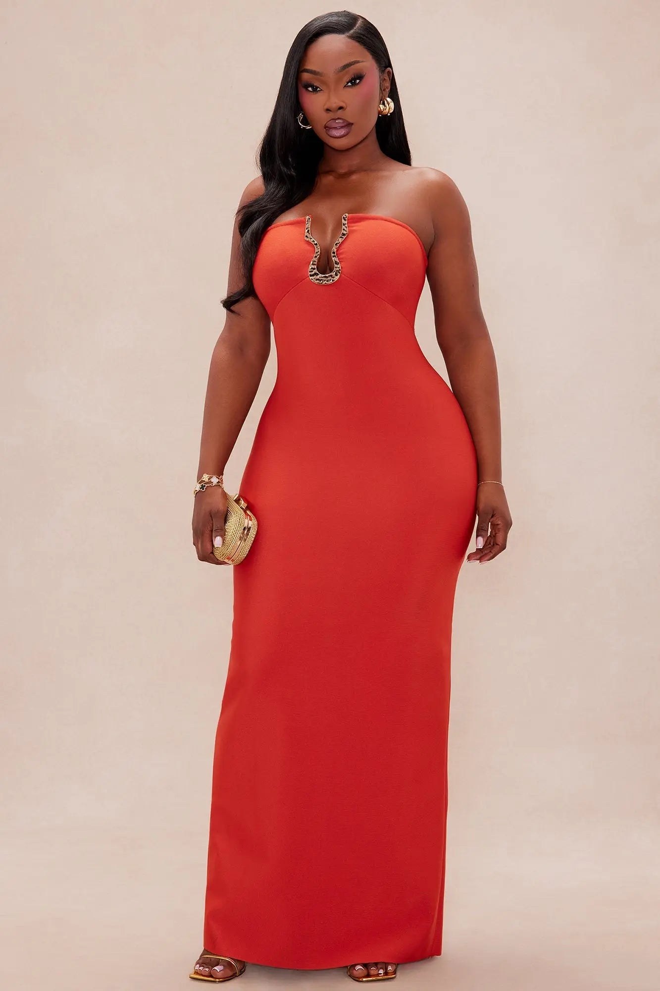 Mykonos Bandage Maxi Dress - Rust 