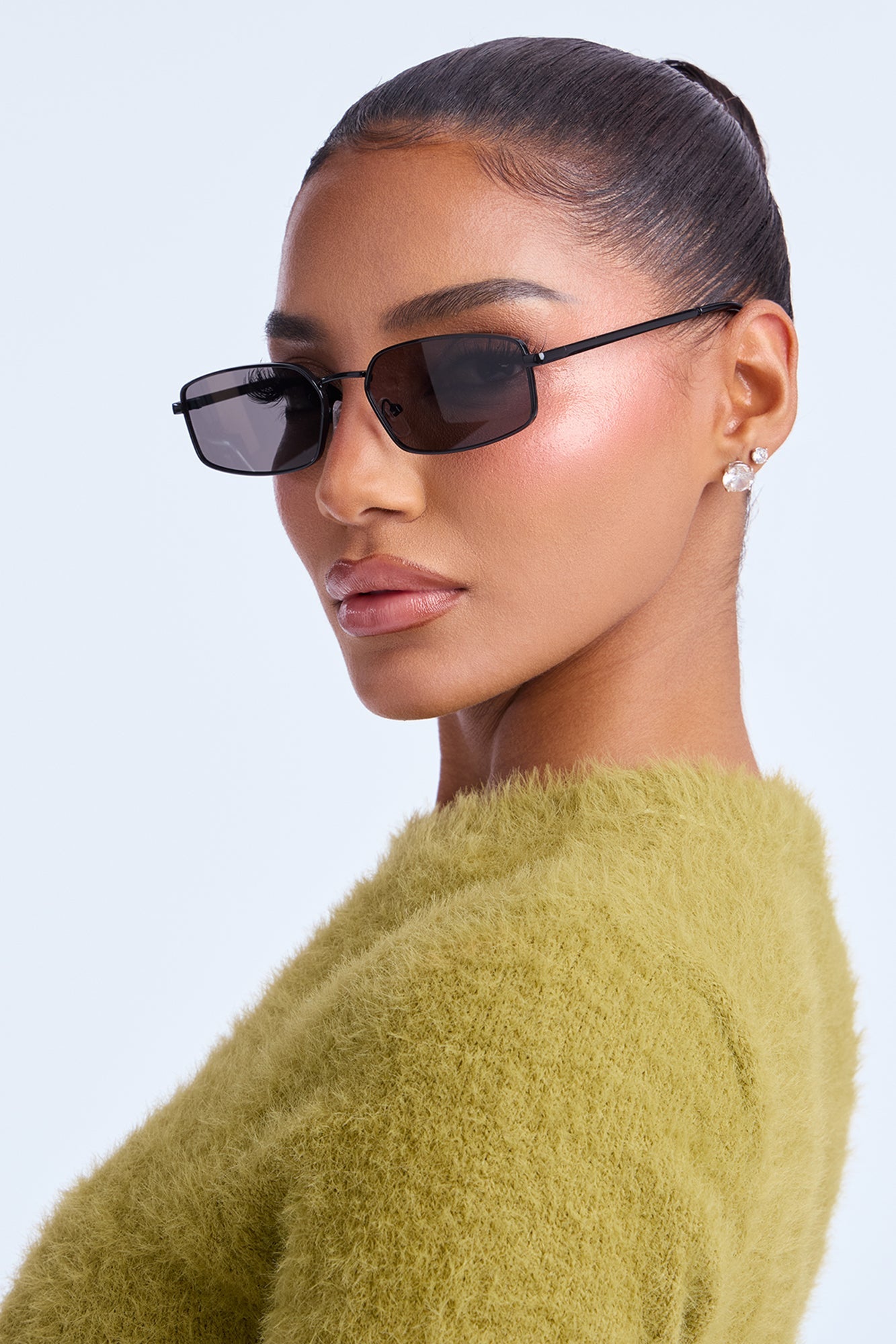 Midnight Glare Square Sunglasses - Black/Black