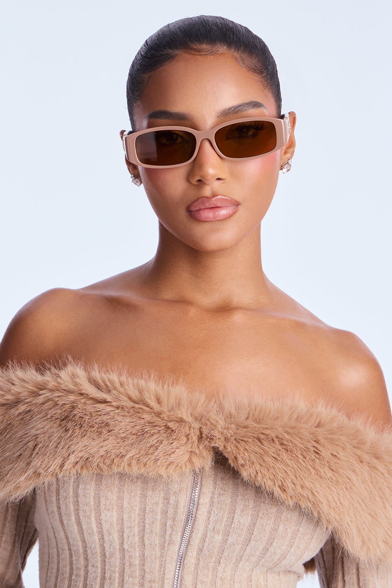 Side Of Wild Square Sunglasses - Brown