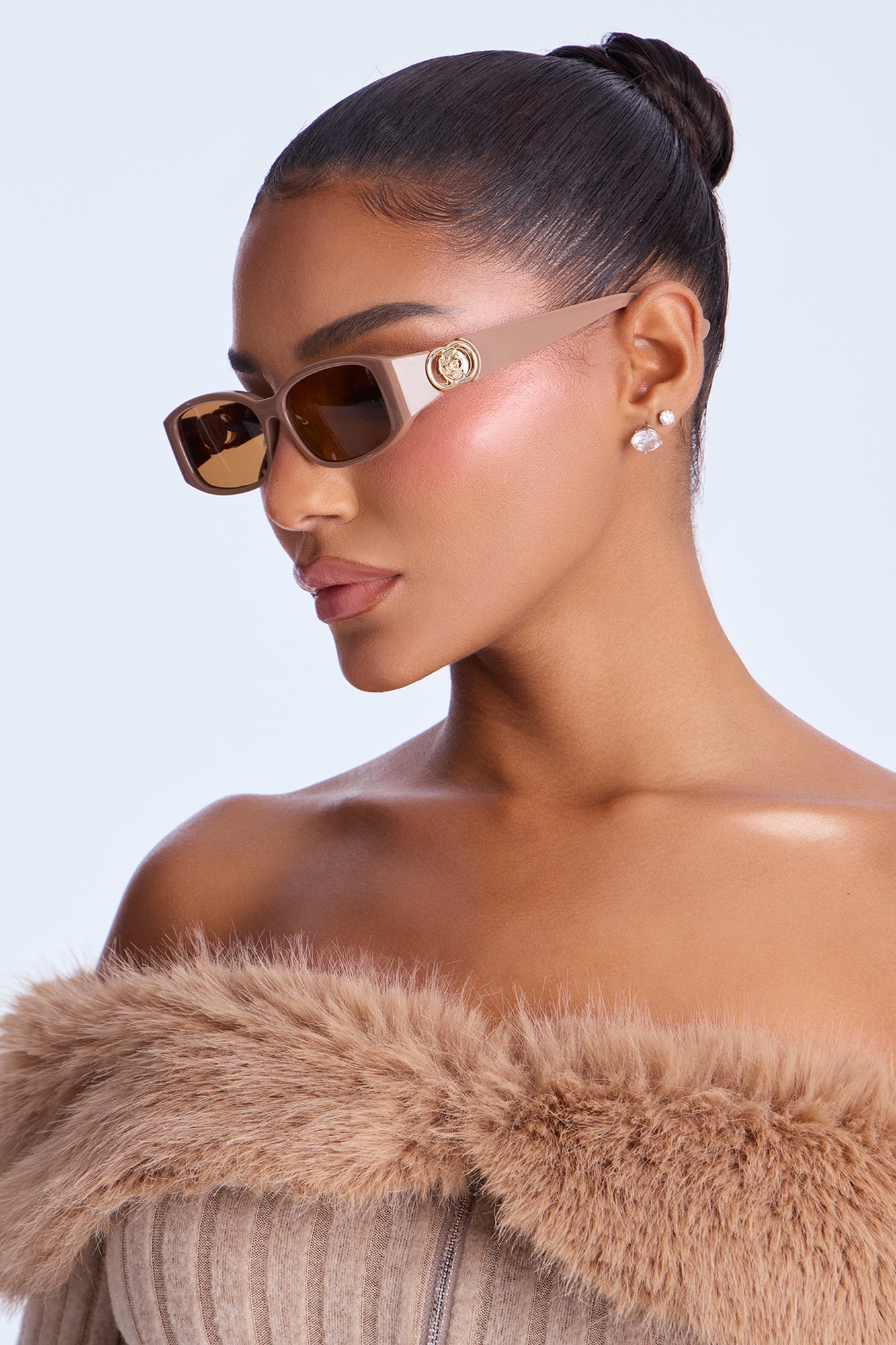 Side Of Wild Square Sunglasses - Brown