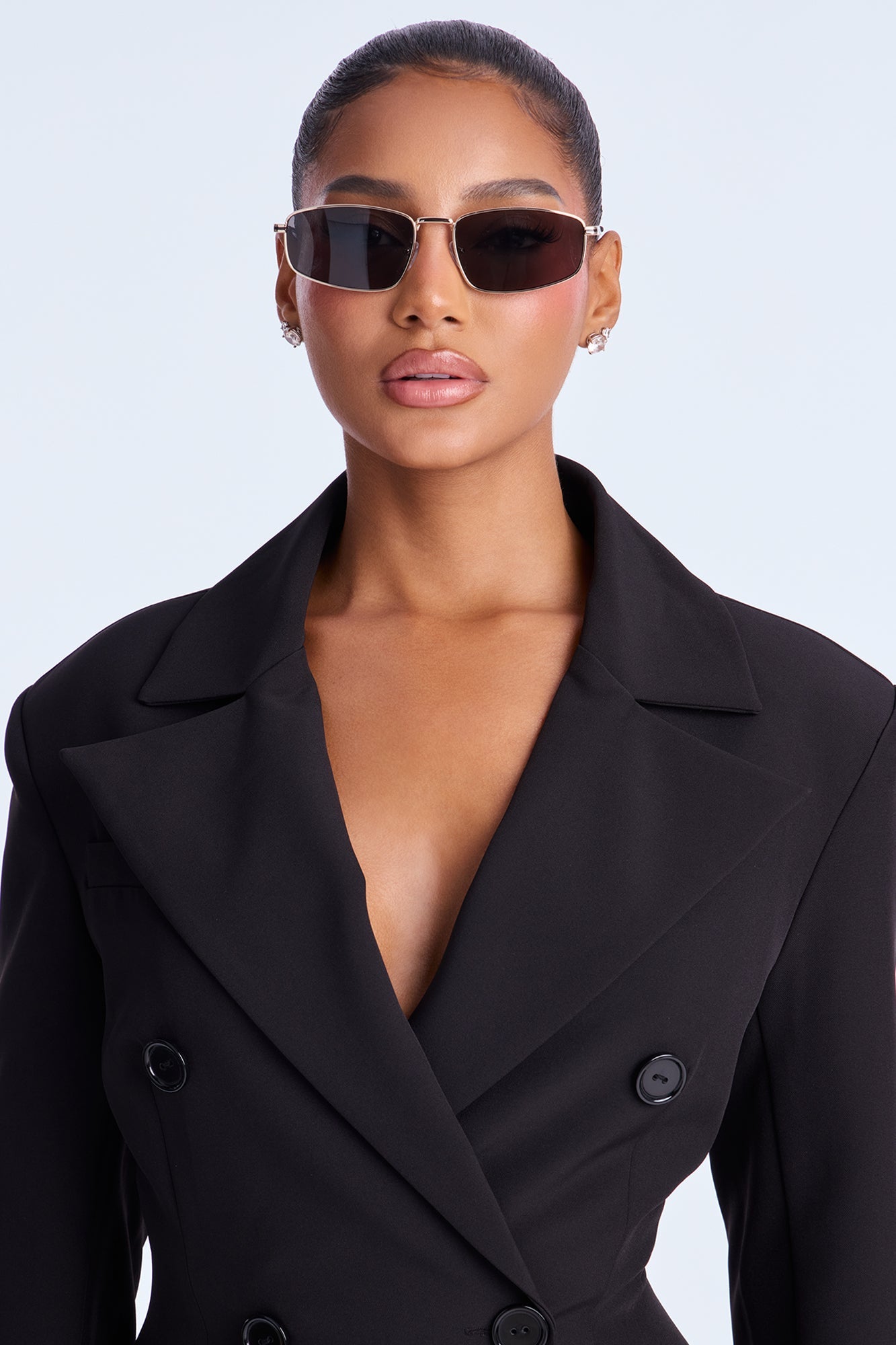 Jet Set Metal Square Sunglasses - Gold/Black