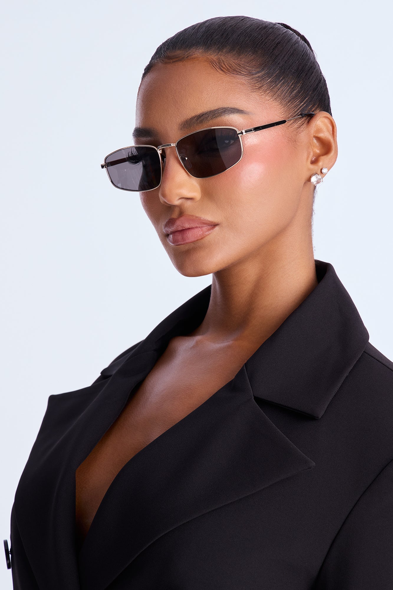 Jet Set Metal Square Sunglasses - Gold/Black