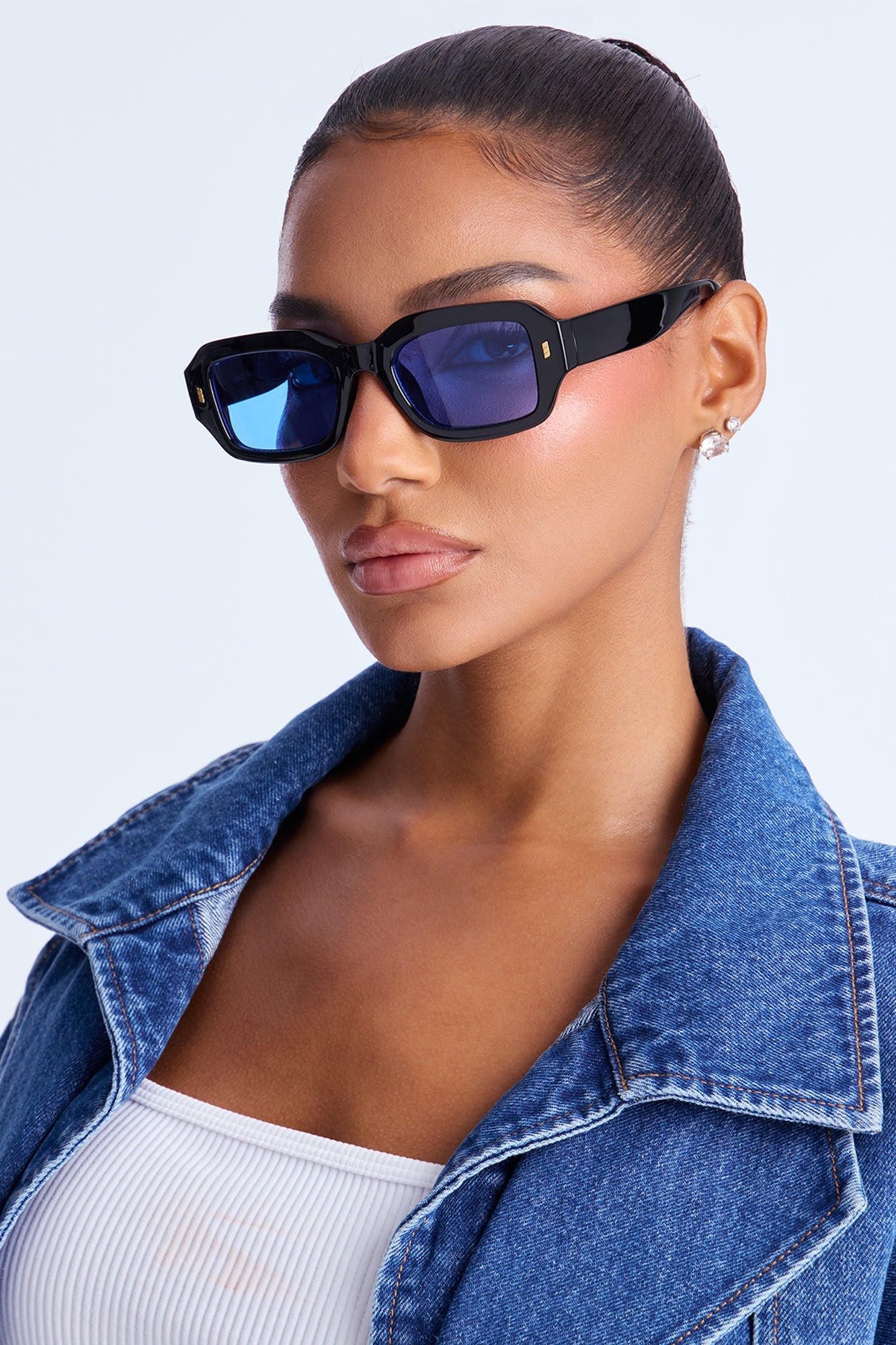 Deep Dive Square Sunglasses - Black/Blue