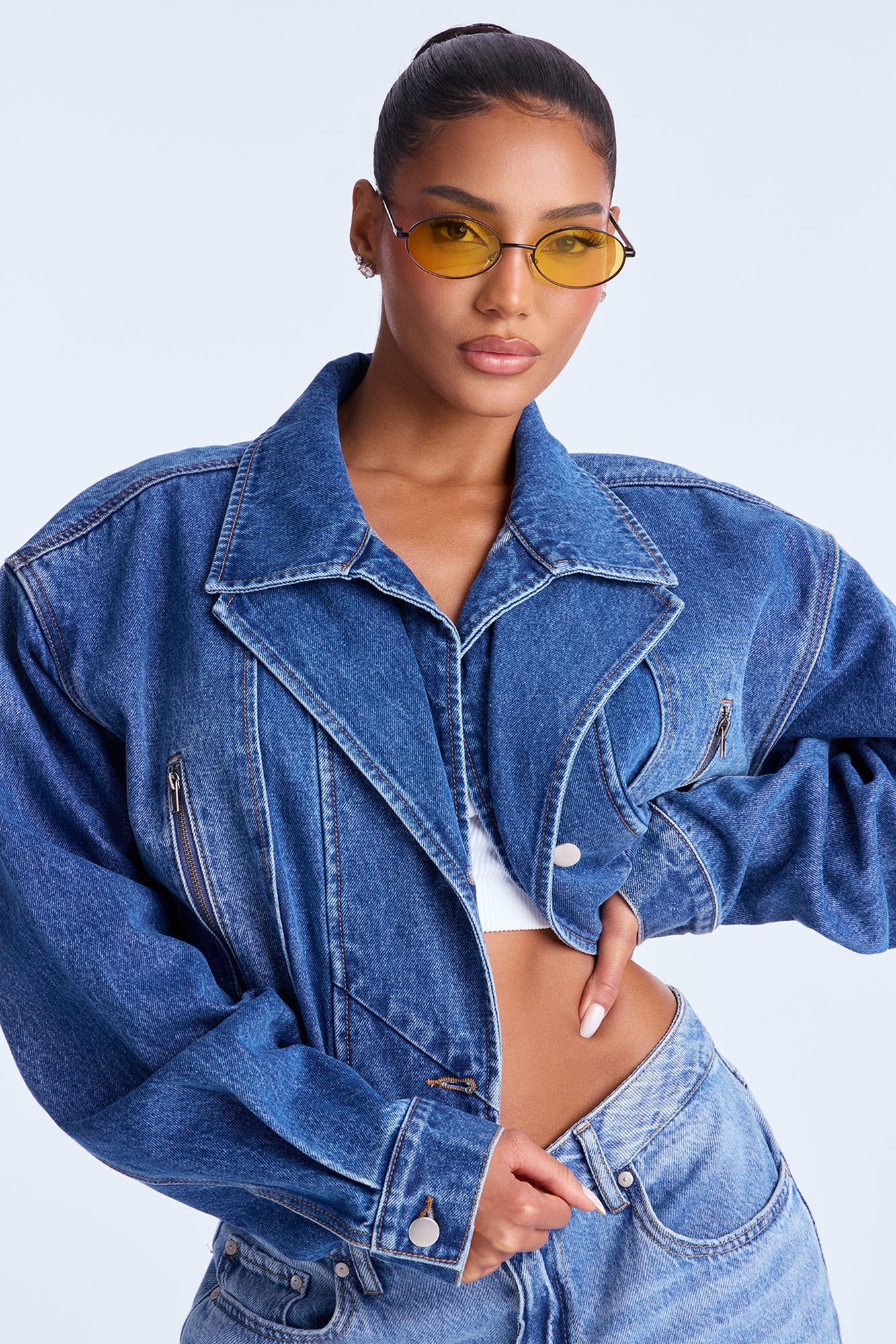 Classic Car Round Sunglasses - Black/Yellow