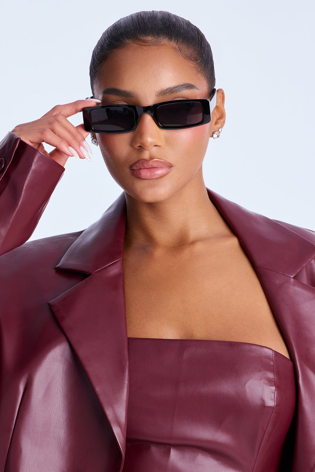 Slick Back Square Sunglasses - Black