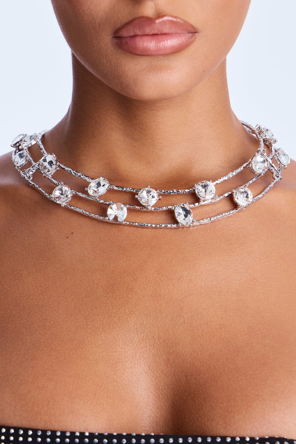 Crush Collar Choker Necklace - Silver
